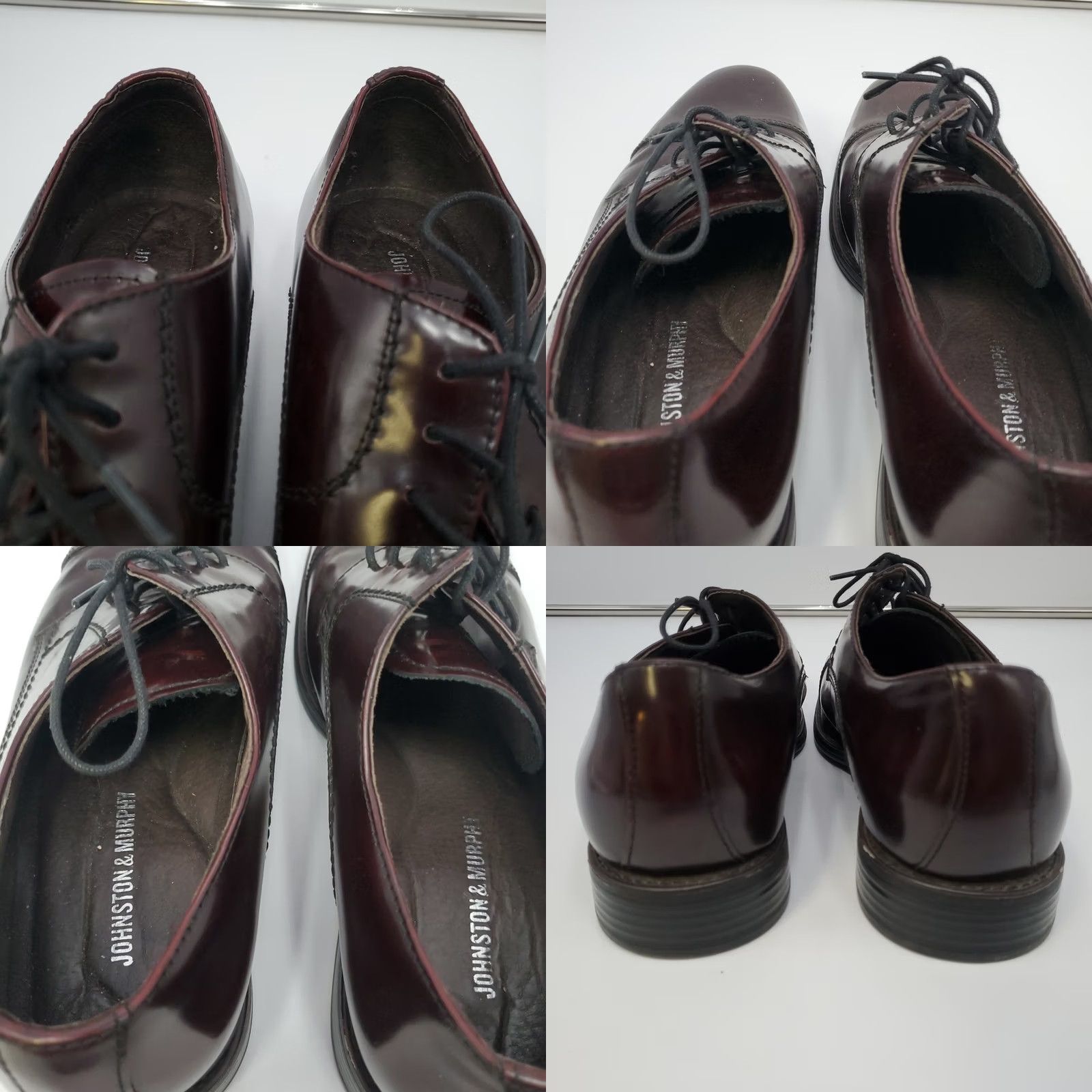Johnston & Murphy Johnston & Murphy Atchison Cap Toe Dress Shoe Burgundy 11 M Oxford Men Leather Lace Up Cap Toe Classic Style Size ONE SIZE - 8 Thumbnail