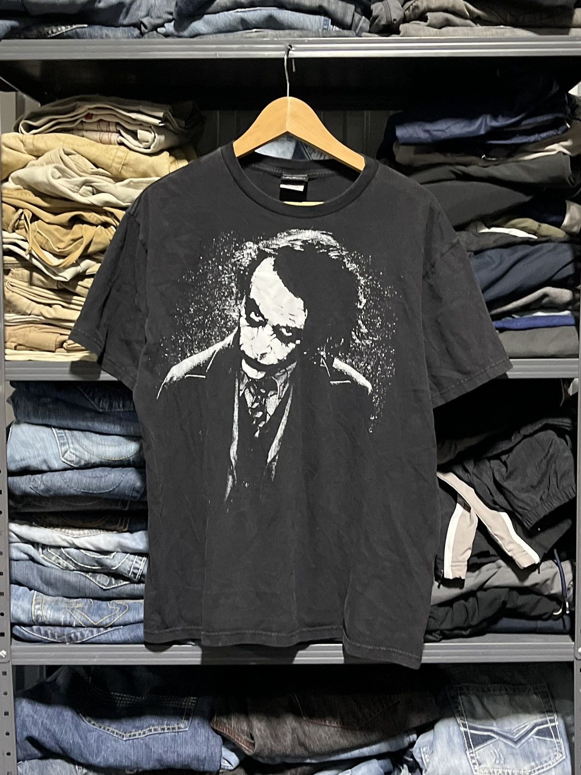 The Dark Knight Batman Heath Ledger Joker Black 2008 Promo T-Shirt Medium newest