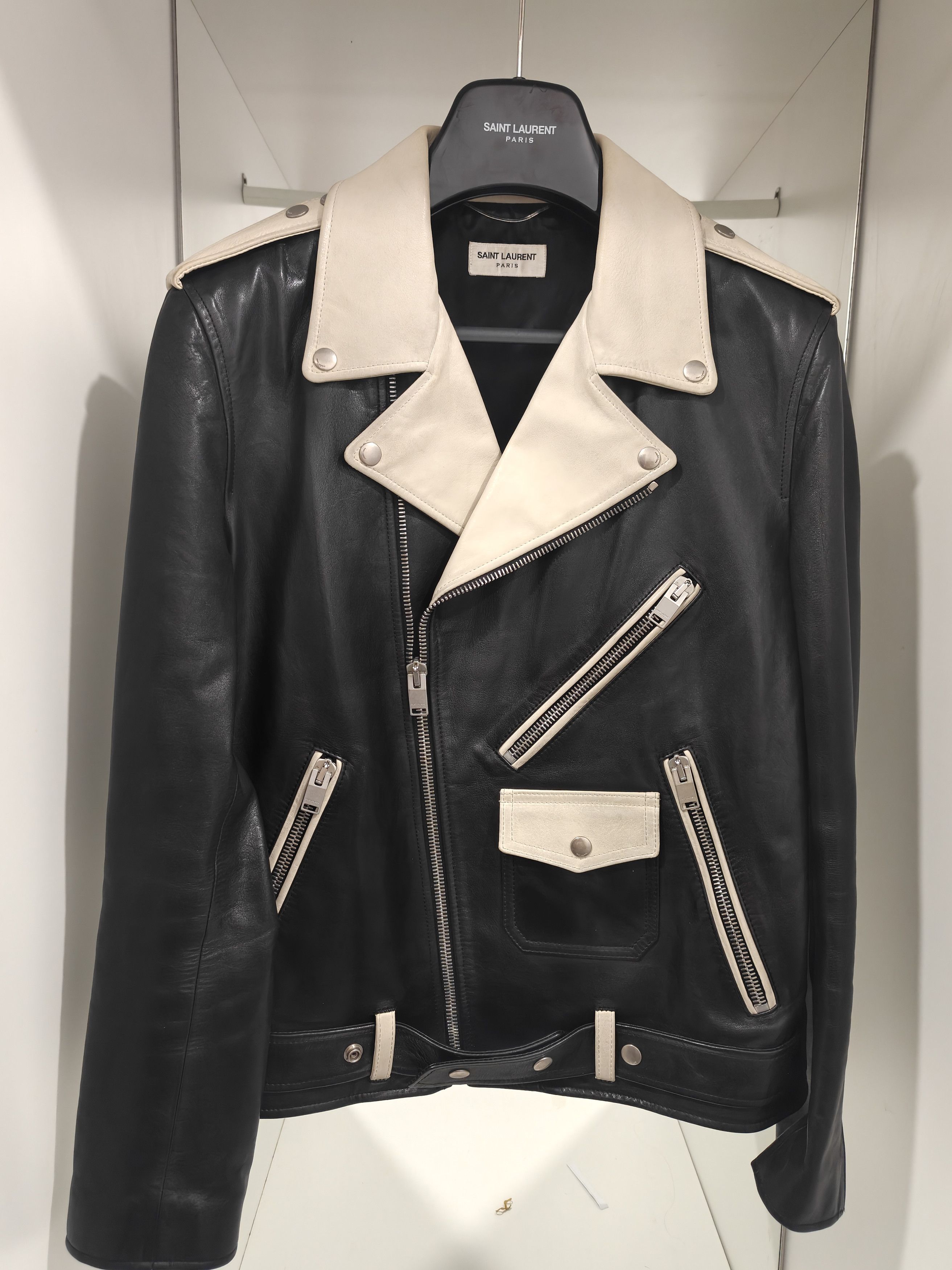 Saint Laurent Paris Saint Laurent Paris SS14 Bicolor Leather Riders Jacket Size US L / EU 52-54 / 3 - 1 Thumbnail