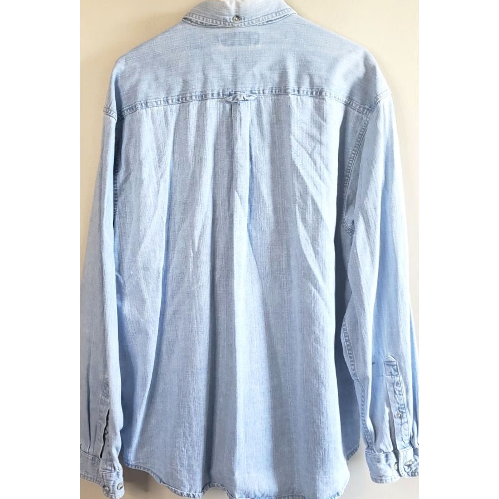 Denime Columbia Men’s L Long Sleeve Heavy Weight Denim Cotton Light Wash Shirt Size US L / EU 52-54 / 3 - 6 Thumbnail