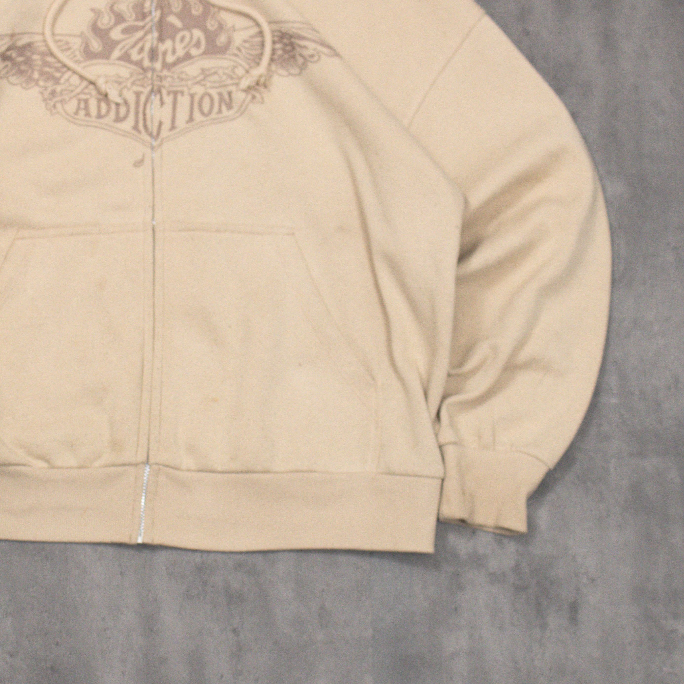 Jane's Addiction H&M Janes Addiction Y2K Style Tan Cram Zip Hoodie Size US L / EU 52-54 / 3 - 2 Thumbnail