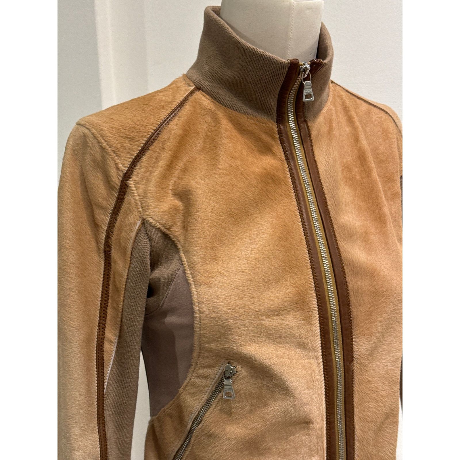 Prada 2000s Prada pony hair hybrid leather biker jacket Size S / US 4 / IT 40 - 13 Thumbnail