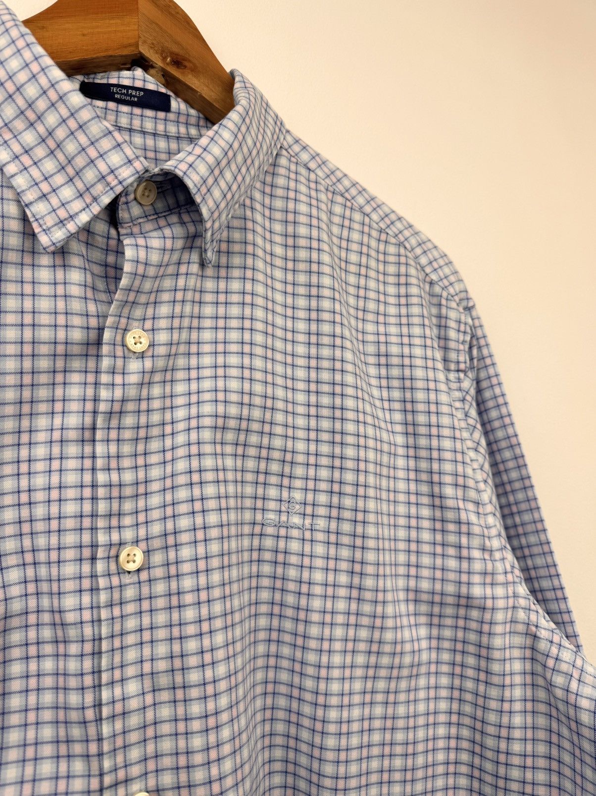 Gant Gant Men Button Up Shirt Blue Pink Check Size L Size US L / EU 52-54 / 3 - 5 Thumbnail