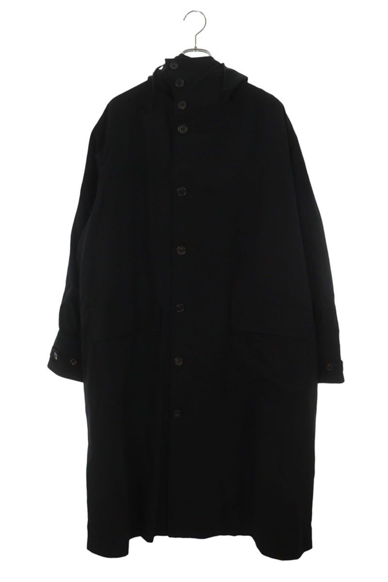 Ysformen Hooded Wool Long Coat Black Size L, Men's