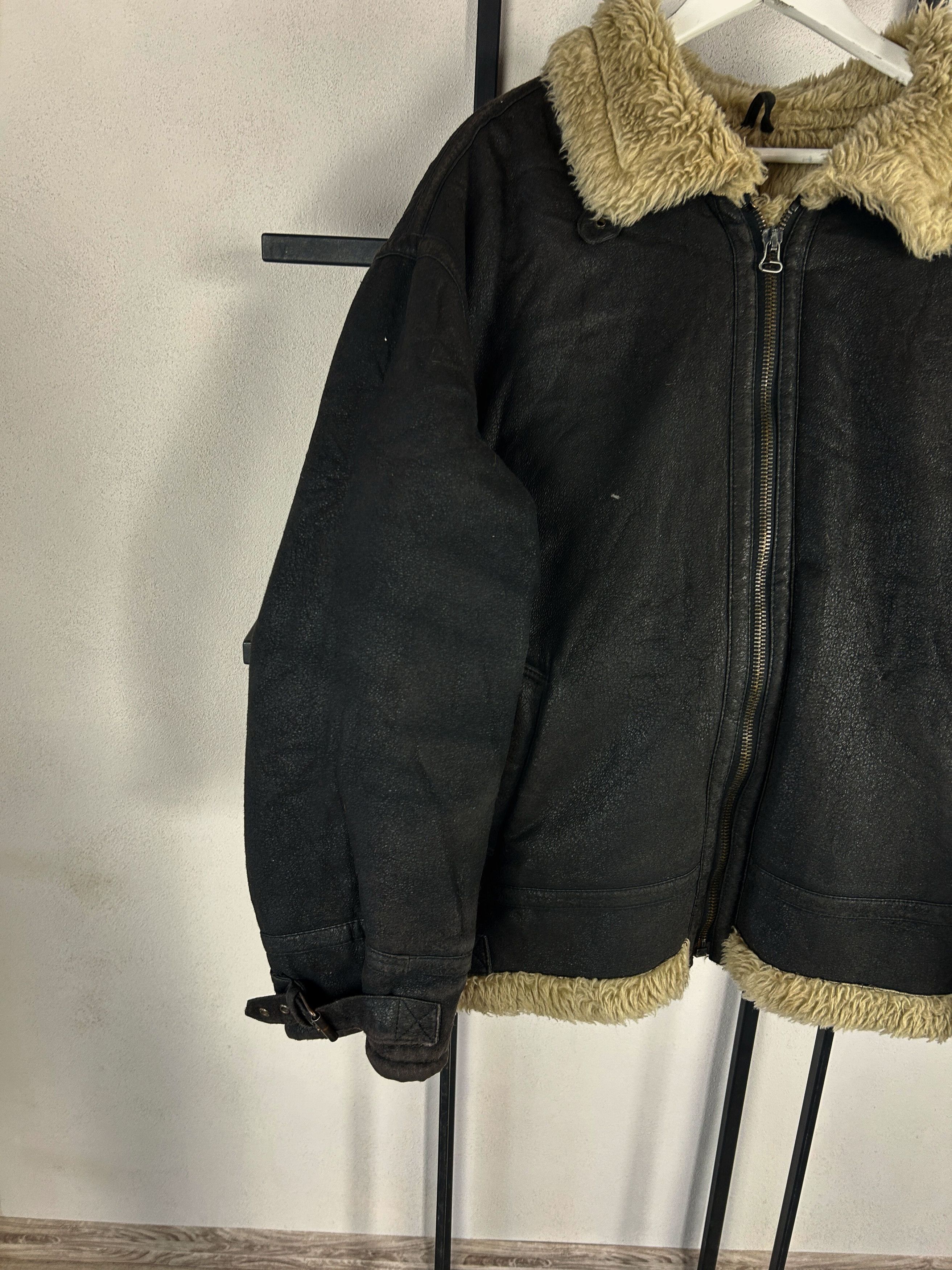 Japanese Brand Shearling Jacket Black Fur Lined Oversized Grunge Y2K Core Size US L / EU 52-54 / 3 - 6 Thumbnail
