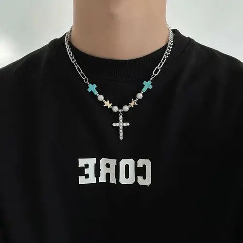 Jewelry Cross Beaded Necklace Size ONE SIZE - 1 Thumbnail