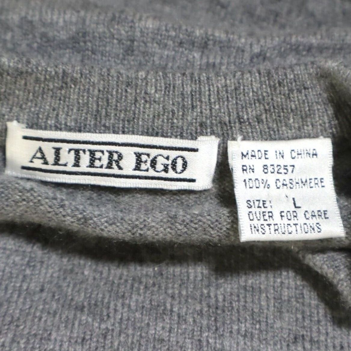 Vintage Alter Ego Solid V-Neck Long Sleeve Sweater Gray Men's L Shirt Size US L / EU 52-54 / 3 - 5 Thumbnail