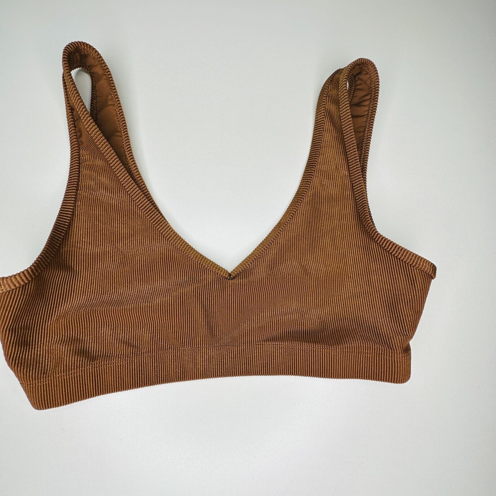 Other Weworewhat Brown V-Neck Stretch Pullover Sports Bra Medium Size M / US 6-8 / IT 42-44 - 3 Thumbnail