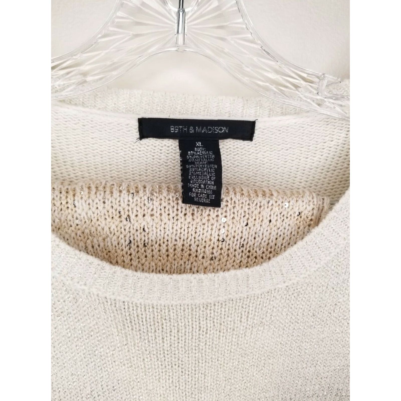 Vintage VINTAGE 89th & Madison Womens Sweater & Scarf Set Pullover XL Ivory Winter Cozy Size XL / US 12-14 / IT 48-50 - 2 Thumbnail