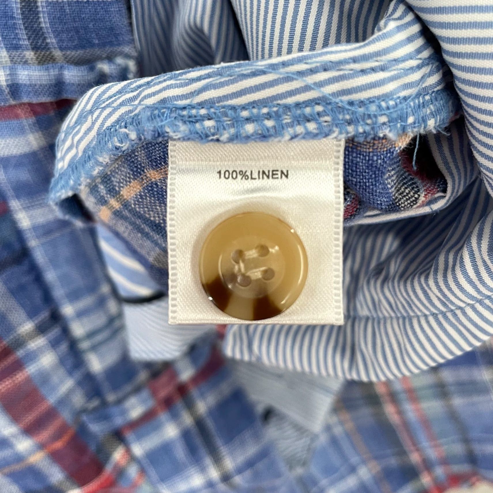 Peter Millar Peter Millar Shorts Mens 34 Blue Plaid Linen Crown Sport Golf Chino Size US 34 / EU 50 - 4 Thumbnail