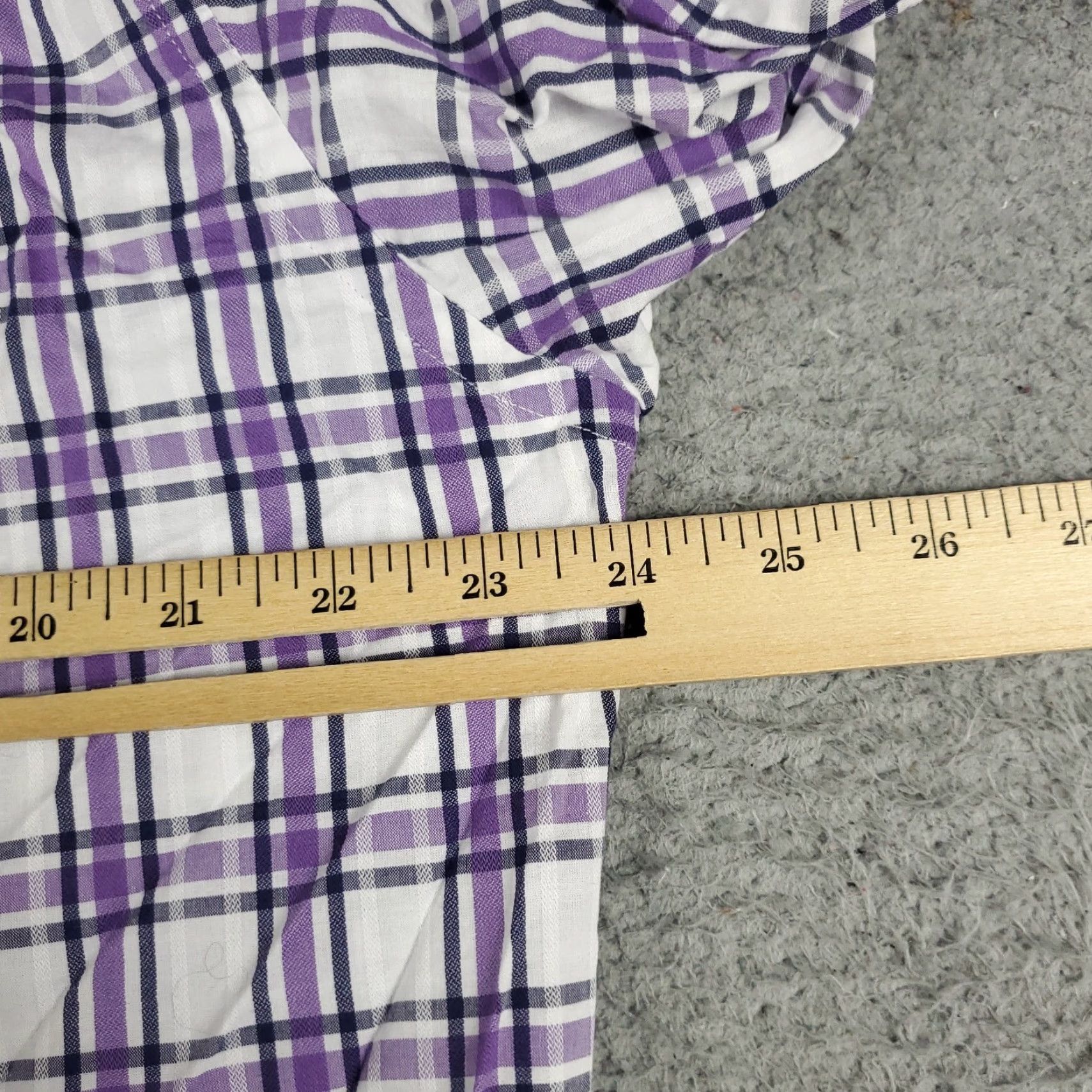 BUGATCHI Bugatchi Uomo Button-Up Shirt Mens Large Purple Plaid Classic Fit Long Sleeve Size US L / EU 52-54 / 3 - 5 Thumbnail