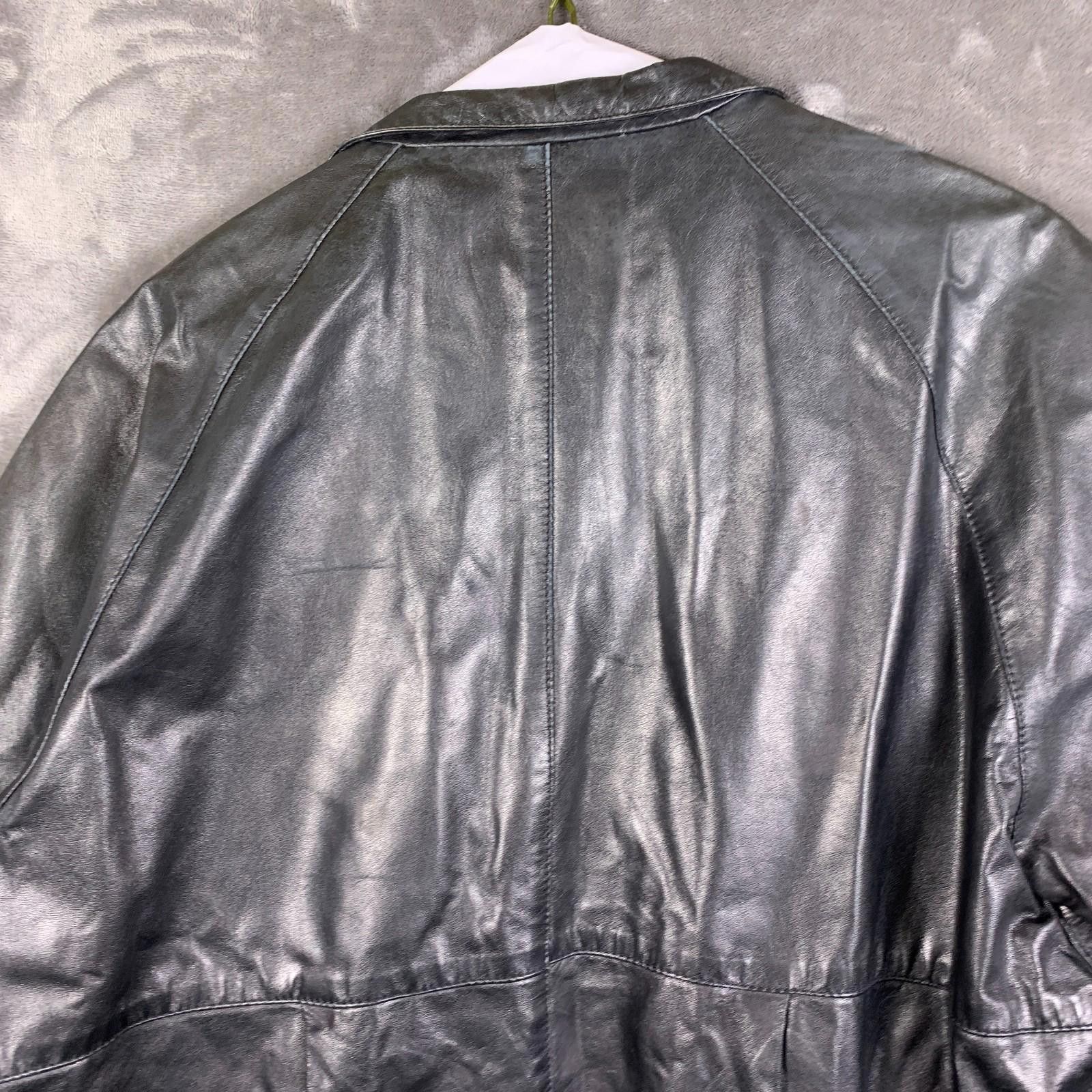 Saks Fifth Avenue Vintage Mens Saks Fifth Ave Black Leather Jacket Sz. 40 (303 Size US M / EU 48-50 / 2 - 5 Thumbnail