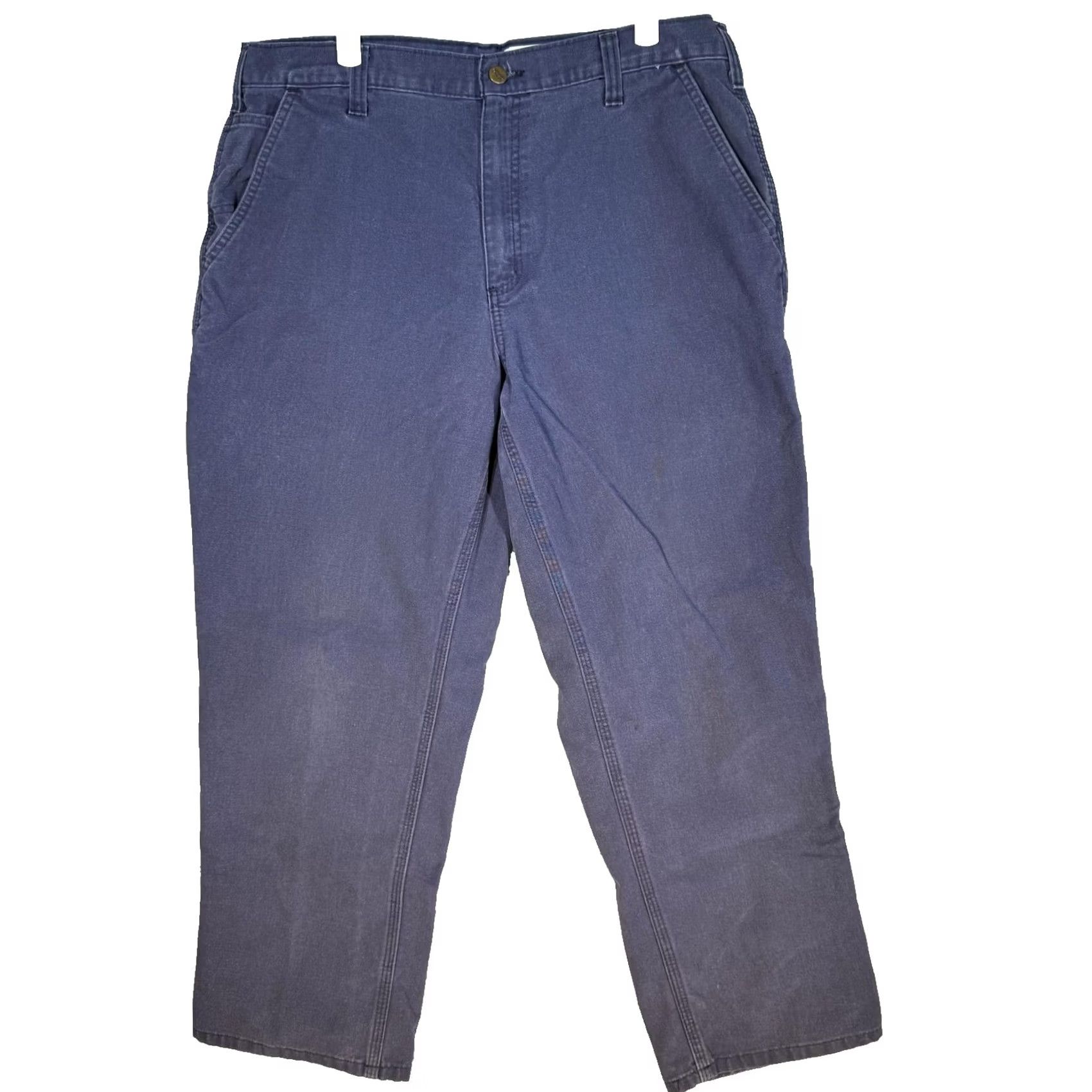 Carhartt VINTAGE Carhartt Work Pants Mens 36x30 Blue Dungaree Fit Carpenter Utility 383-20 Zipper Size US 36 / EU 52 - 2 Thumbnail