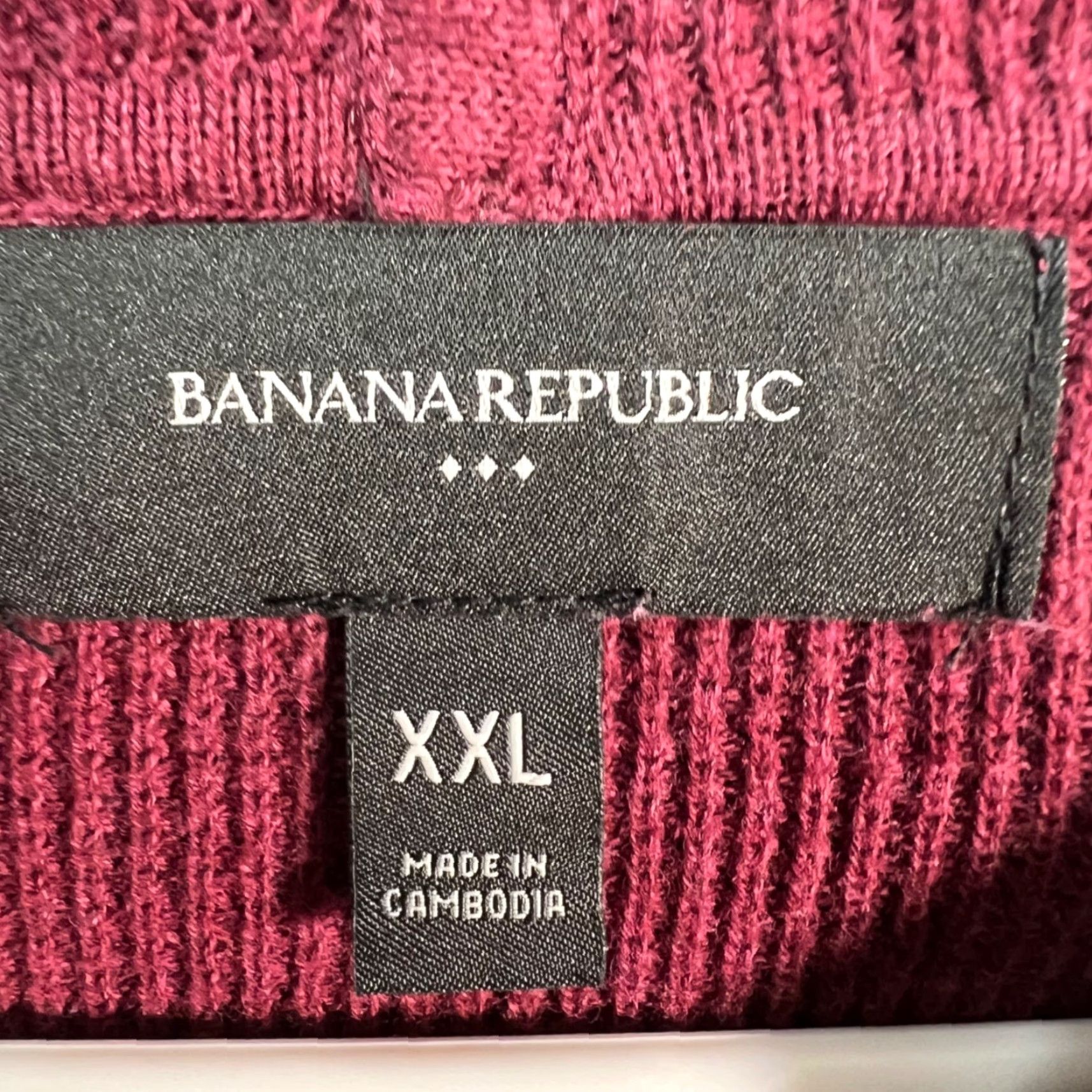 Banana Republic Banana Republic Mens Hoodie Pullover Sweatshirt Knit Cotton Burgundy Red 2XL Regular Knit Long Sleeve Pullover Casual Winter Spring Fall Mens Size US XXL / EU 58 / 5 - 3 Thumbnail