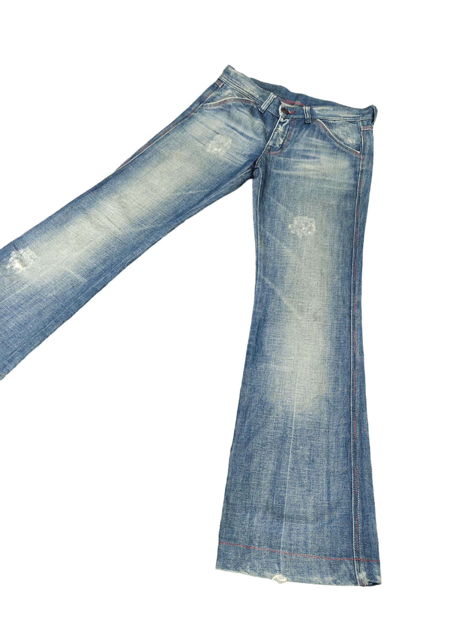 image of Flare Jeans Diesel Distress Denim Boot Cut Streetwear, Men's (Size 27)