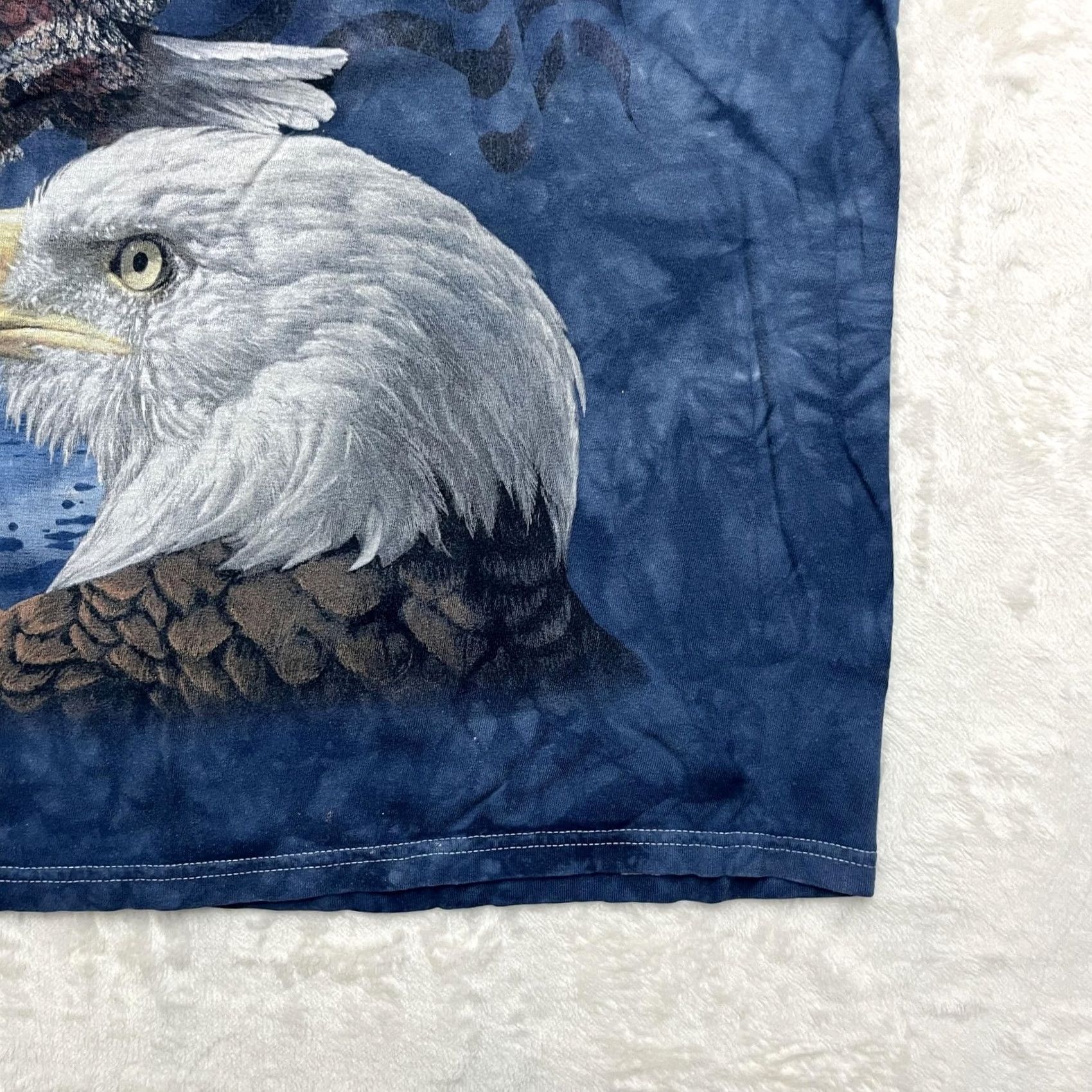 Gildan Y2K The Mountain Bald Eagle American Flag Shirt Mens XL Blue Tie Dye Size US XL / EU 56 / 4 - 5 Thumbnail