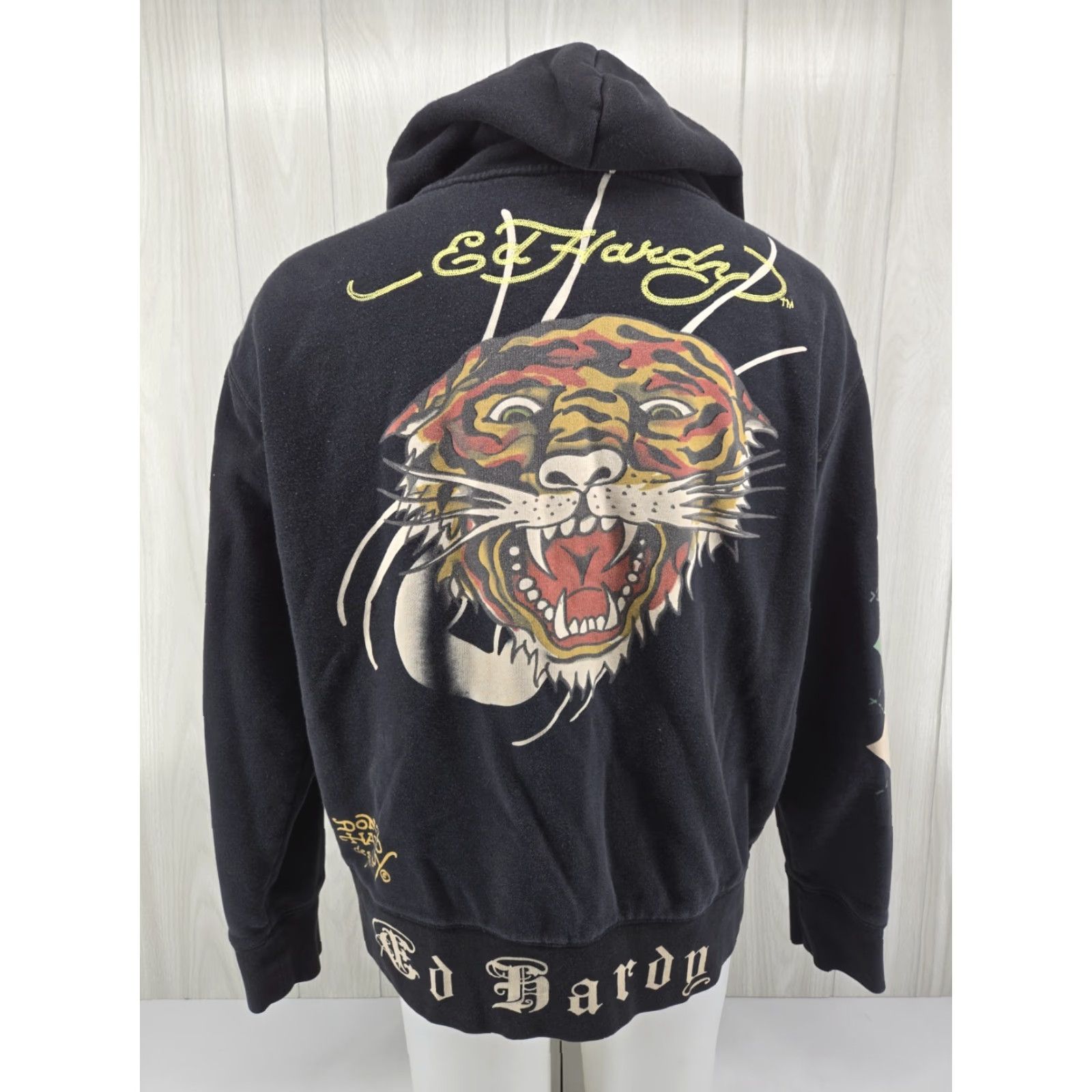 Ed Hardy VINTAGE Ed Hardy Women's Full Zip Hoodie Tiger Logo 3XL Black Knit Cotton Polyester Rhinestone Zipper Hoodie Sweatshirt Ladies Size XXL / US 16-18 / IT 52-54 - 2 Thumbnail