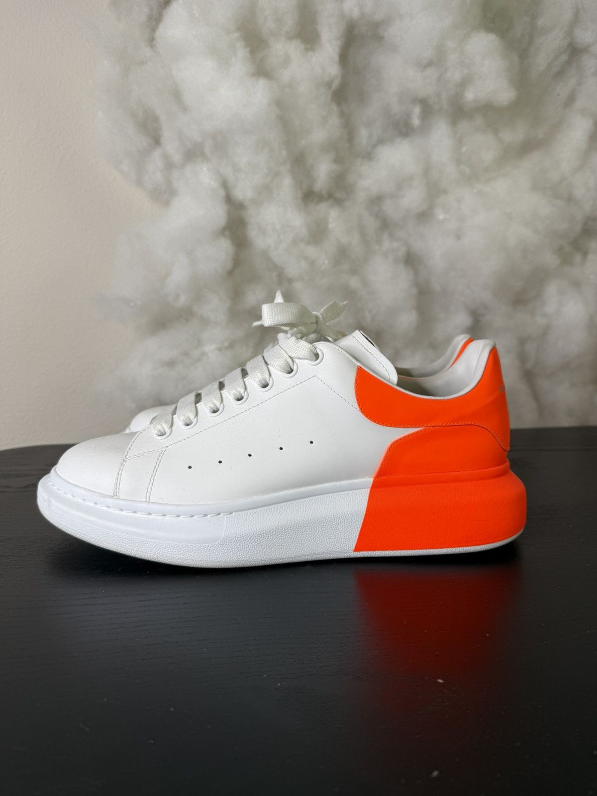 Alexander Mcqueen Men's White And Orange Oversized Sneakers