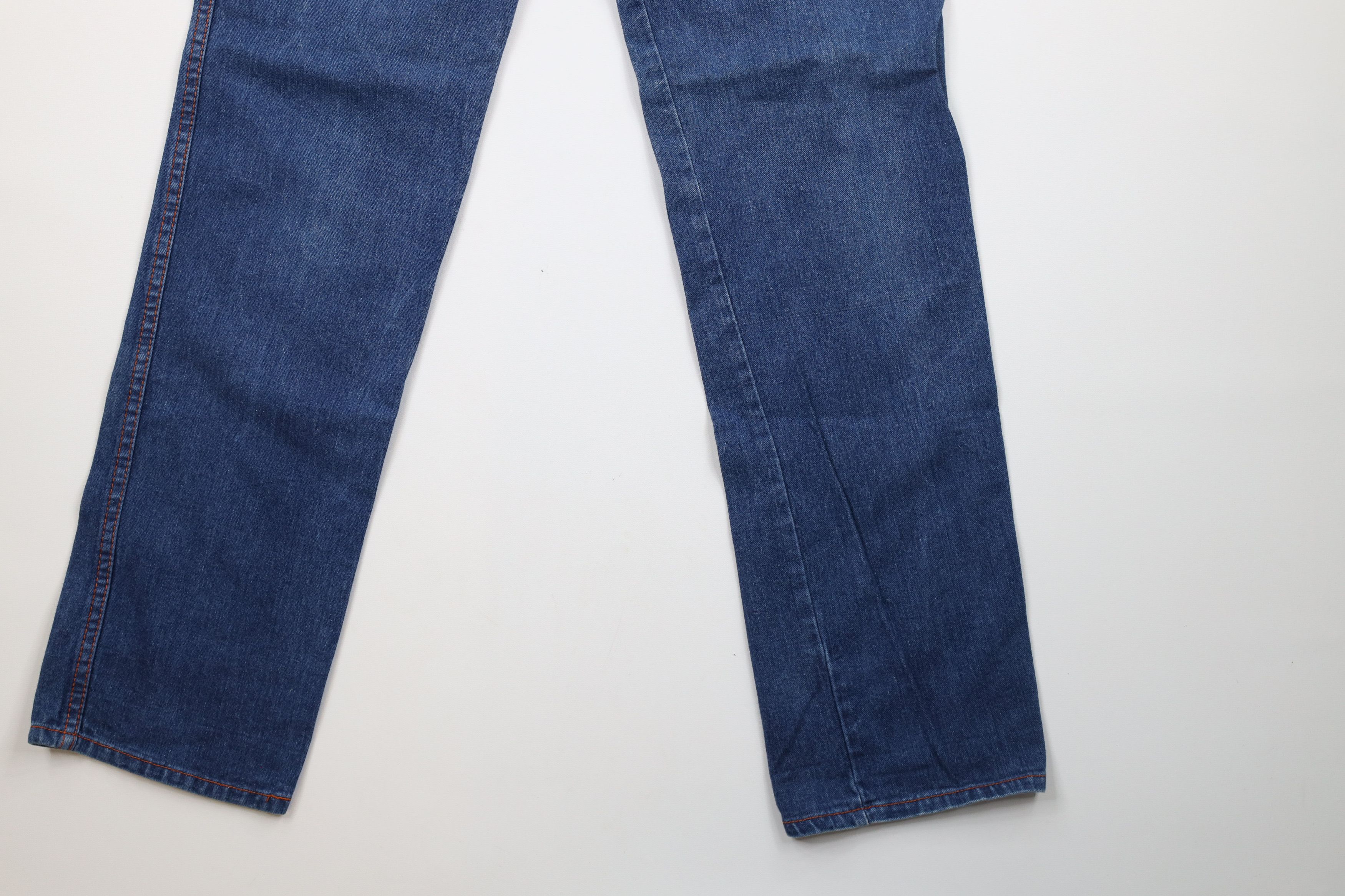 Vintage Vintage 70s Streetwear Pleated Straight Leg Denim Jeans Blue Size 30" / US 8 / IT 44 - 4 Thumbnail