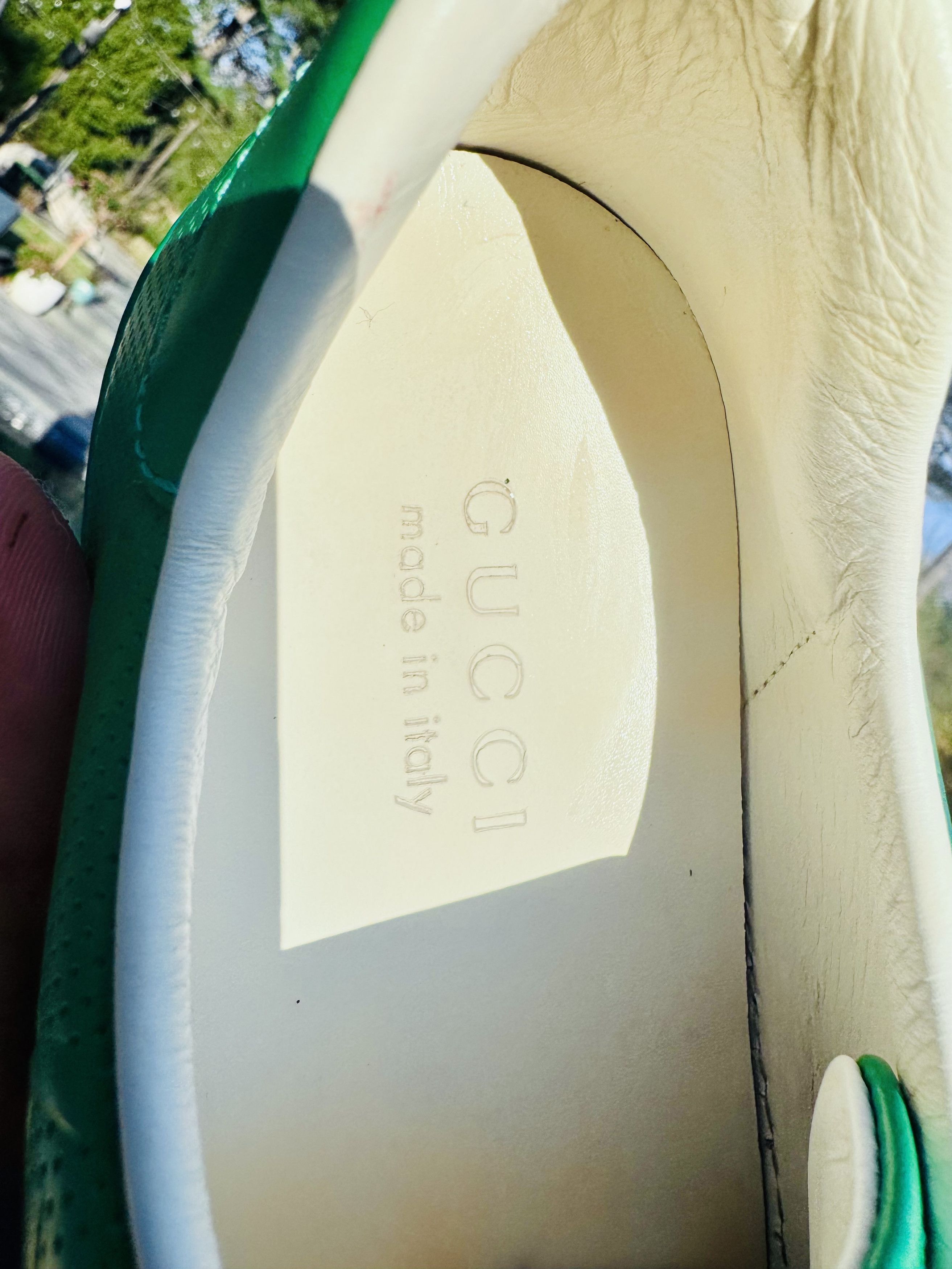 Gucci Gucci Embossed Leather Sneaker – Green Size US 6.5 / EU 39-40 - 7 Thumbnail