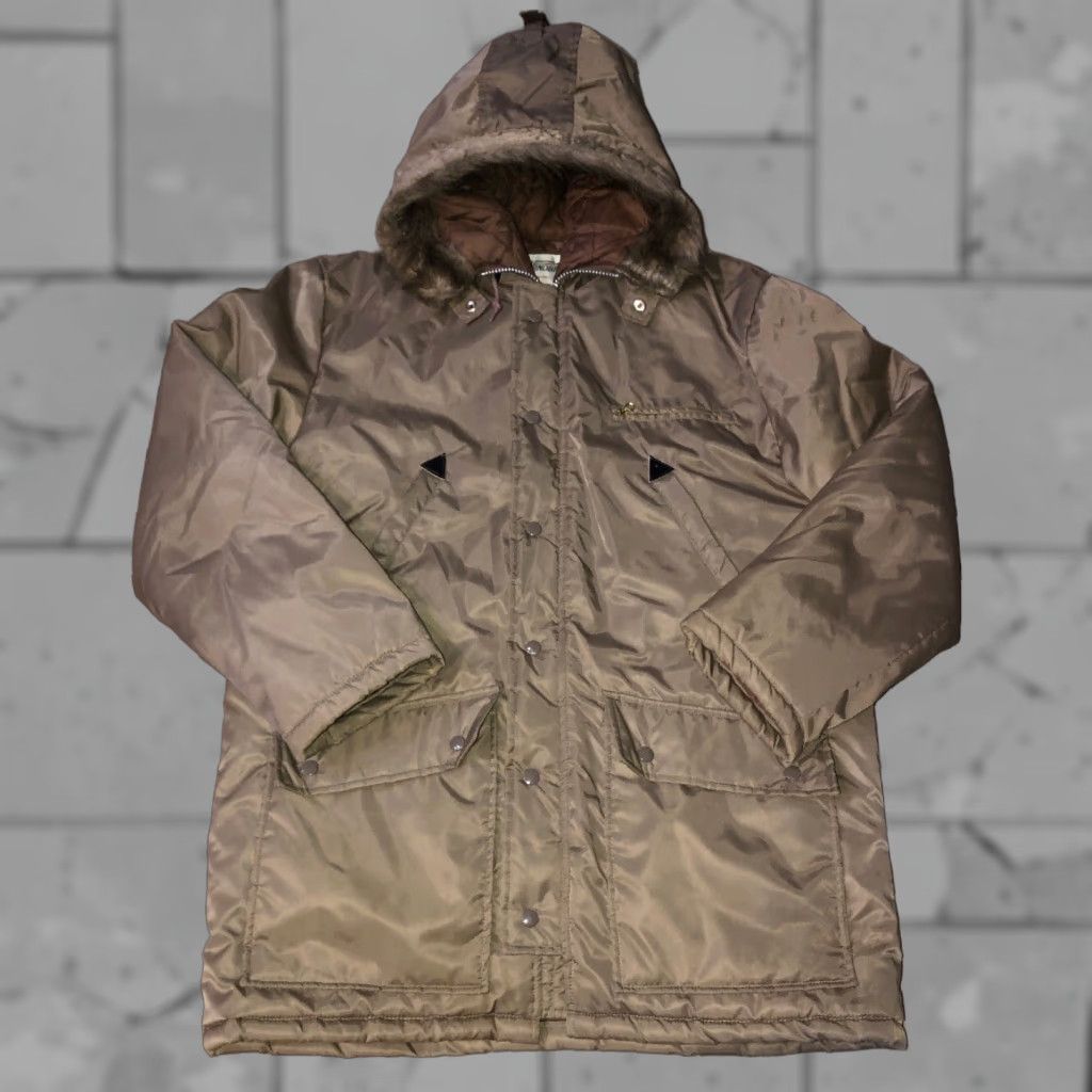 Vintage VINTAGE Windbreaker Jacket Mens Quilted Warm Full Zip Hooded Size M Brown Waterproof Water Resistant Casual Nylon Hooded Full Zip Jacket Size US M / EU 48-50 / 2 - 1 Thumbnail