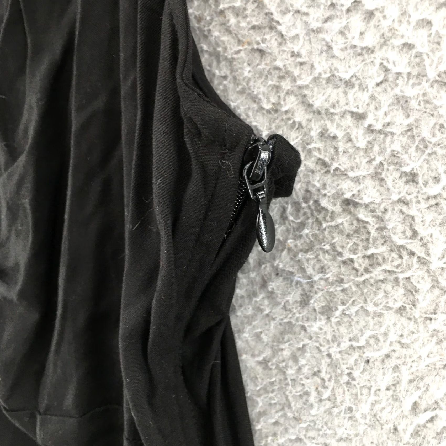 Vintage Divided Dress Womens Large Black Spaghetti Strap Sleeveless Ruched Zipper Mini Size L / US 10 / IT 46 - 5 Thumbnail