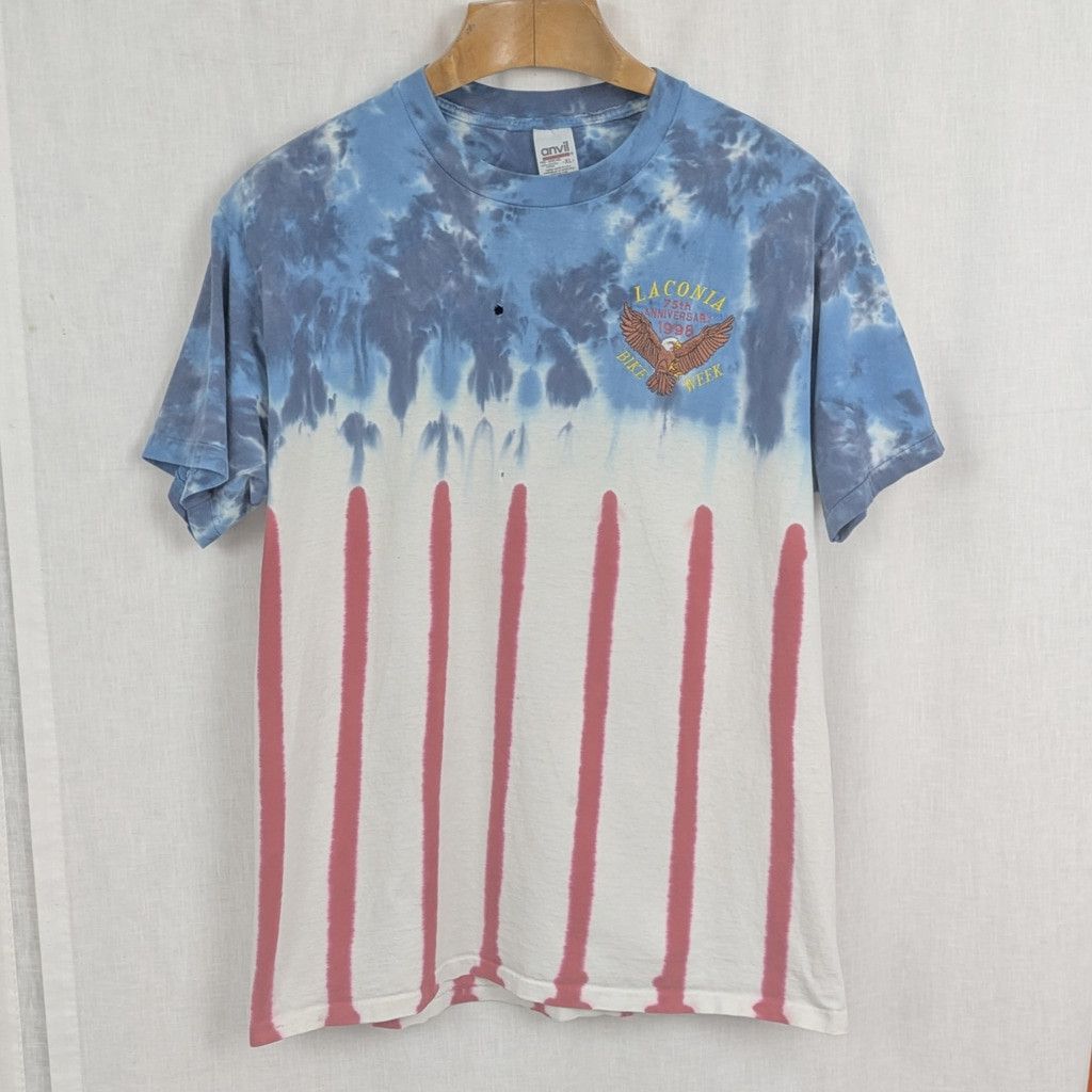 Anvil 1998 75th Laconia Bike Week American Tie-Dye T Shirt XL Size US XL / EU 56 / 4 - 1 Thumbnail