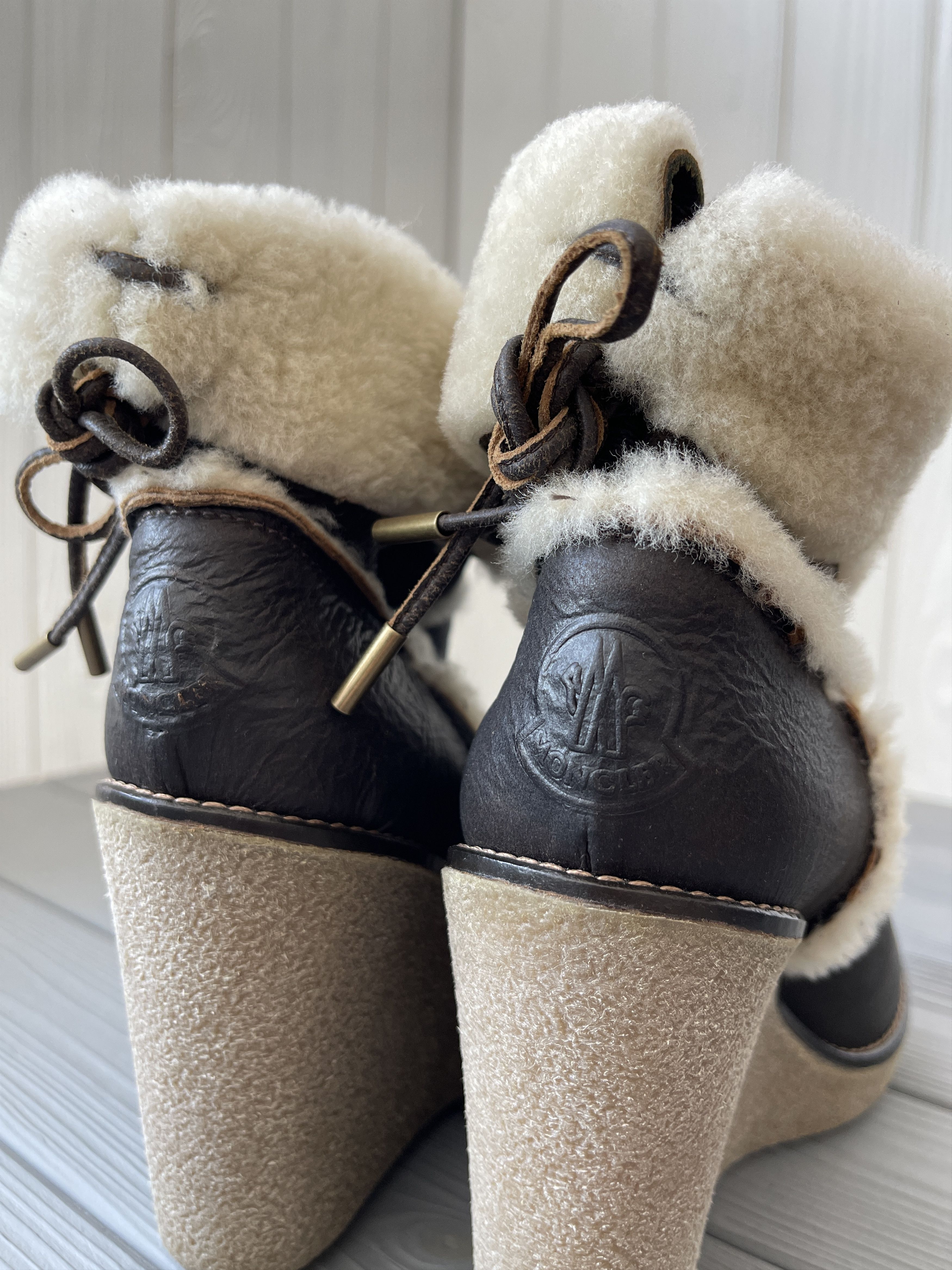 Moncler Moncler Leather Merino Fur Booties Size US 5.5 / IT 35.5 - 9 Thumbnail