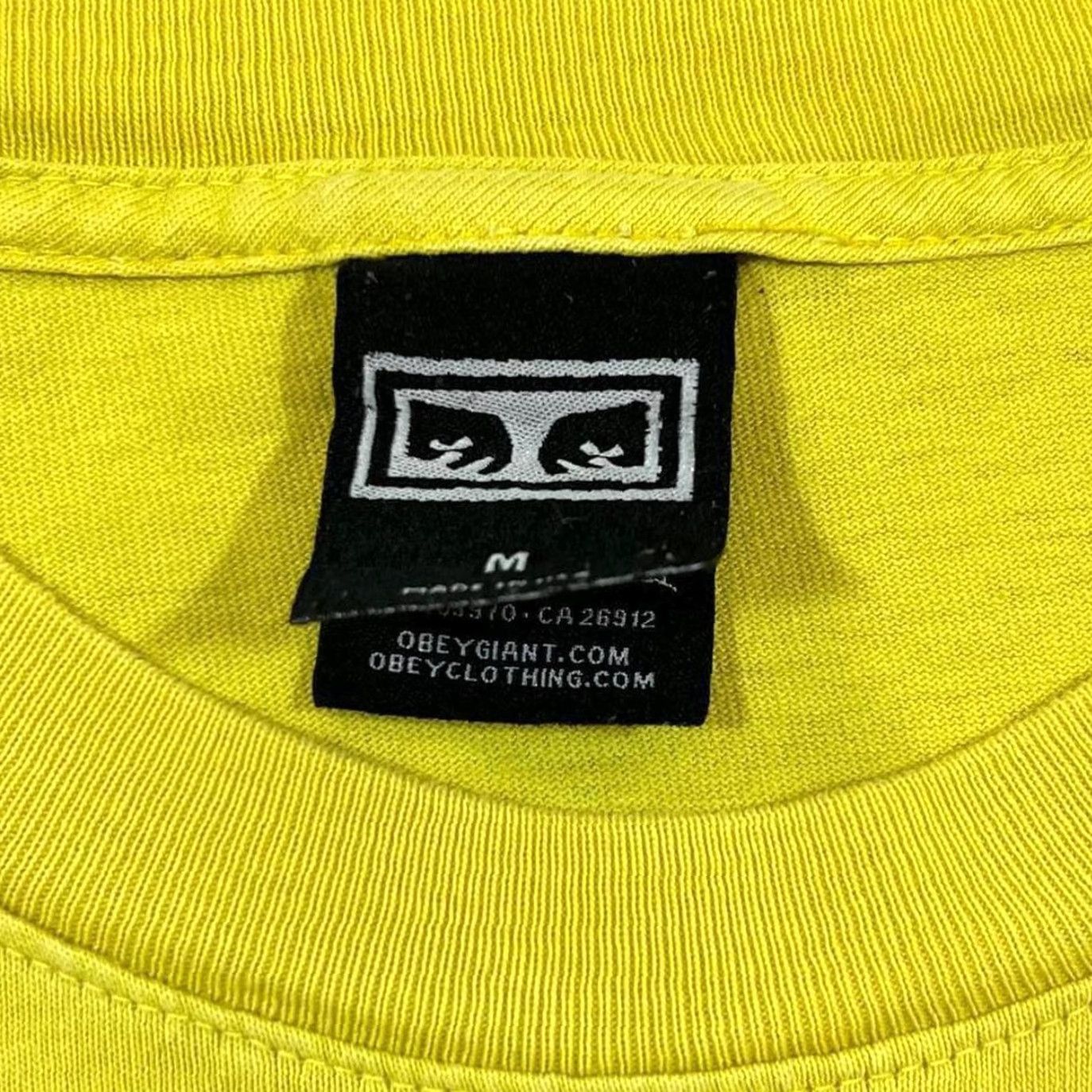 Obey OBEY T-Shirt Short Sleeve Rose Spellout Graphic Yellow Classic Skater Logo Mens M Size US M / EU 48-50 / 2 - 4 Thumbnail
