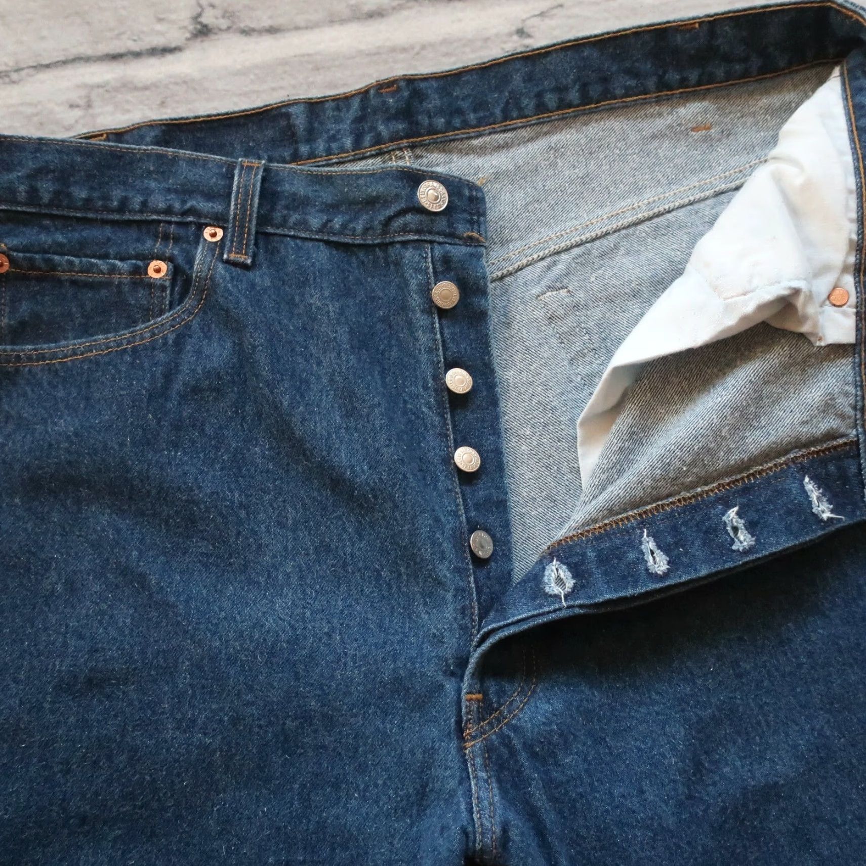 Levi's Vintage Levi's 501XX Denim Jeans Made in USA Mens 29 Dark Wash Jeans 1980s 501XX Size US 29 - 3 Thumbnail