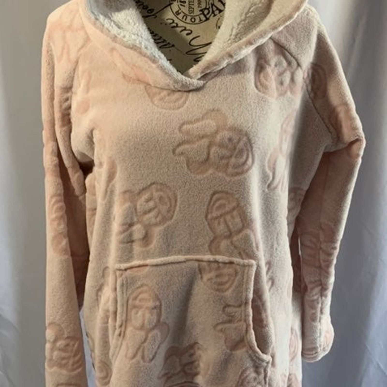 Disney Disney Womens size Large Tunic Hooded Top Fleece Cozy Pink Size L / US 10 / IT 46 - 1 Thumbnail