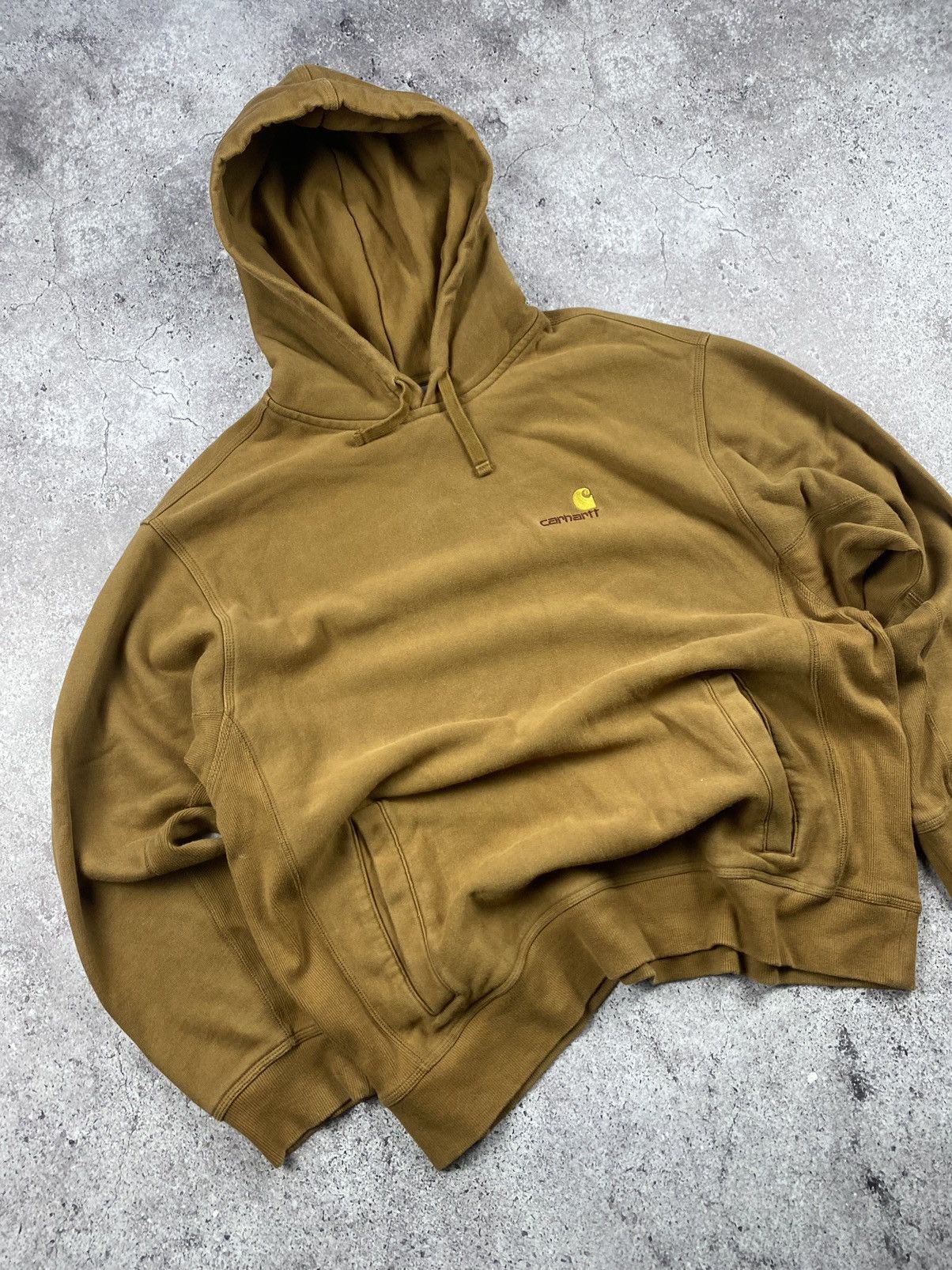 Carhartt × Vintage Vintage Carhartt baggy Y2K Brown/caramel embroider hoodie Size US XL / EU 56 / 4 - 2 Thumbnail