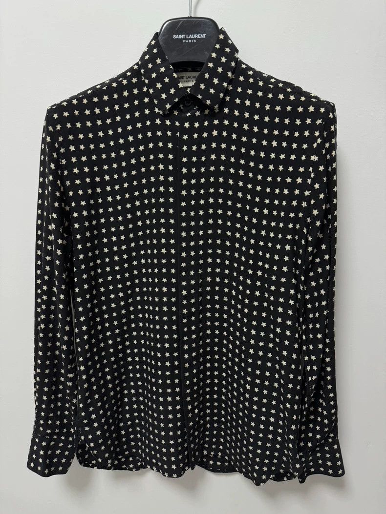 Saint Laurent Paris Saint Laurent Star Print Silk Shirt-2505 Size US M / EU 48-50 / 2 - 1 Thumbnail