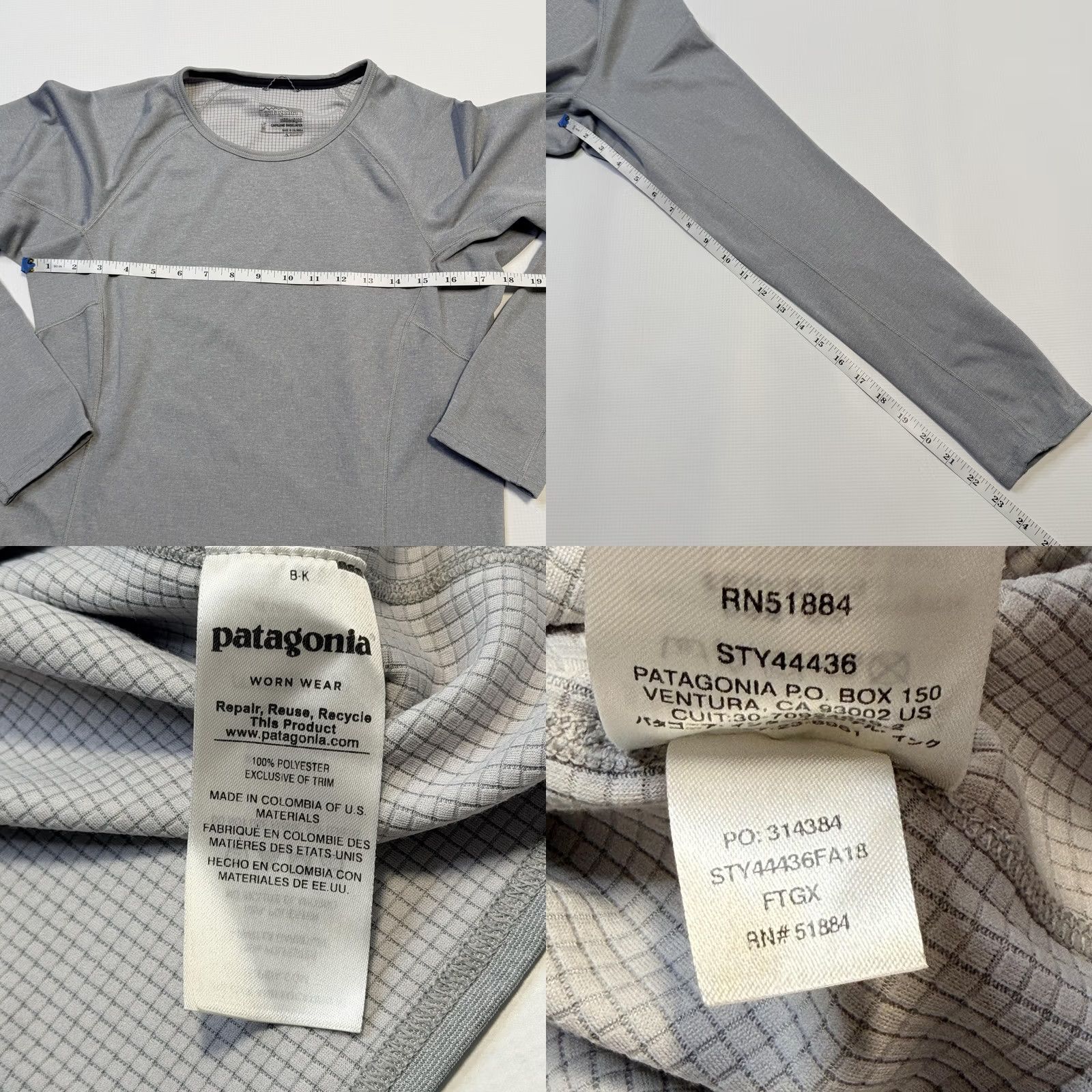 Patagonia Patagonia Womens Medium Gray Capilene Midweight Baselayer Polartec Crew Shirt Size M / US 6-8 / IT 42-44 - 8 Thumbnail