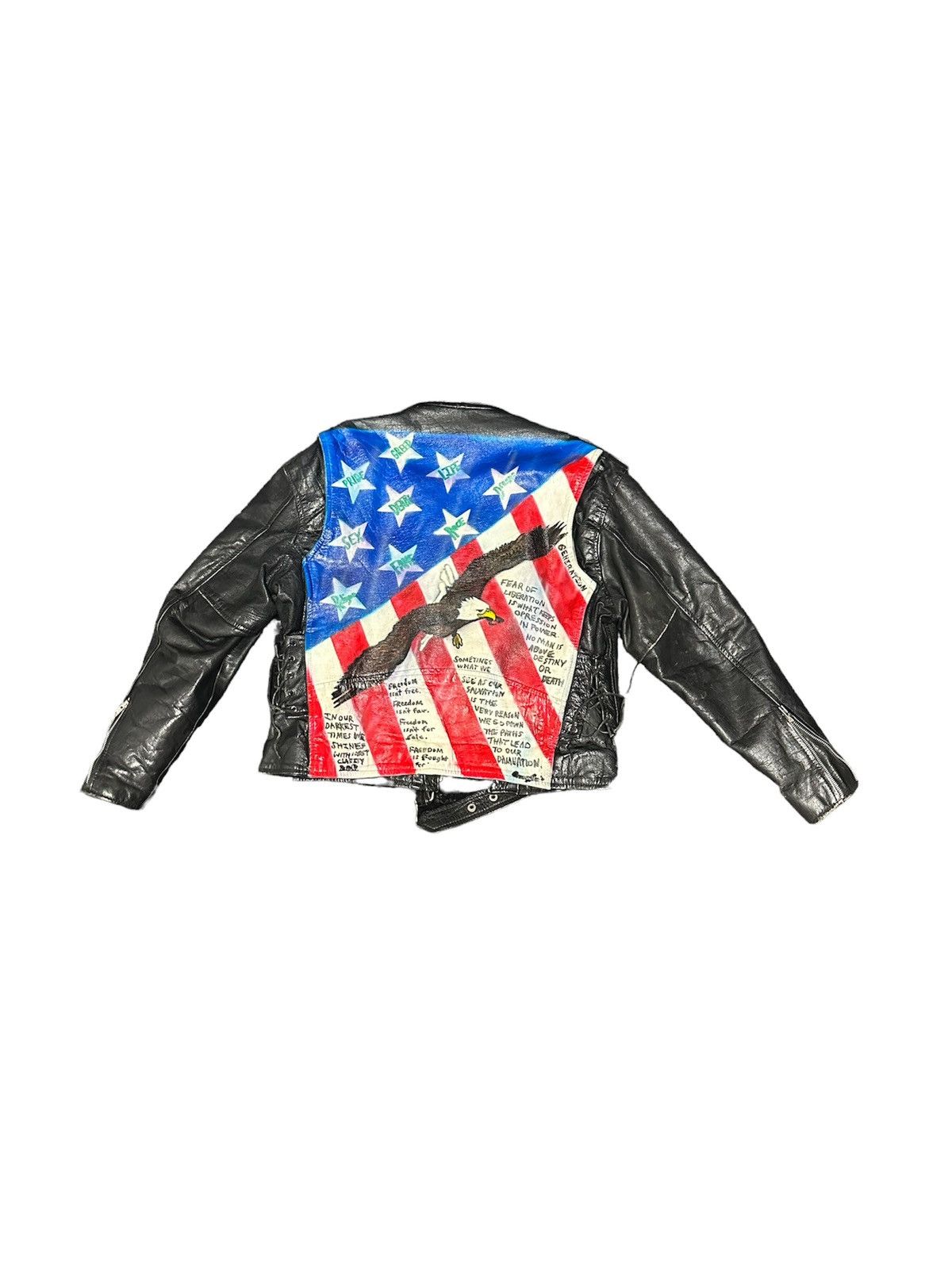 Vintage Diamond leather American flag jacket Size US S / EU 44-46 / 1 - 2 Thumbnail