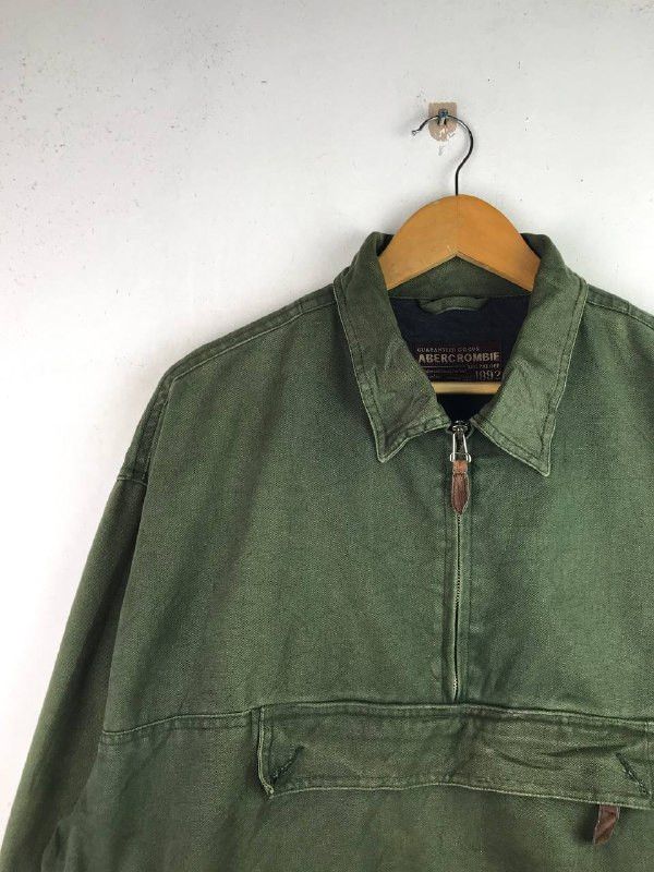 Abercrombie & Fitch Vintage Half Zipper Anorak Abercrombie jacket Inspired Army Size US M / EU 48-50 / 2 - 5 Thumbnail