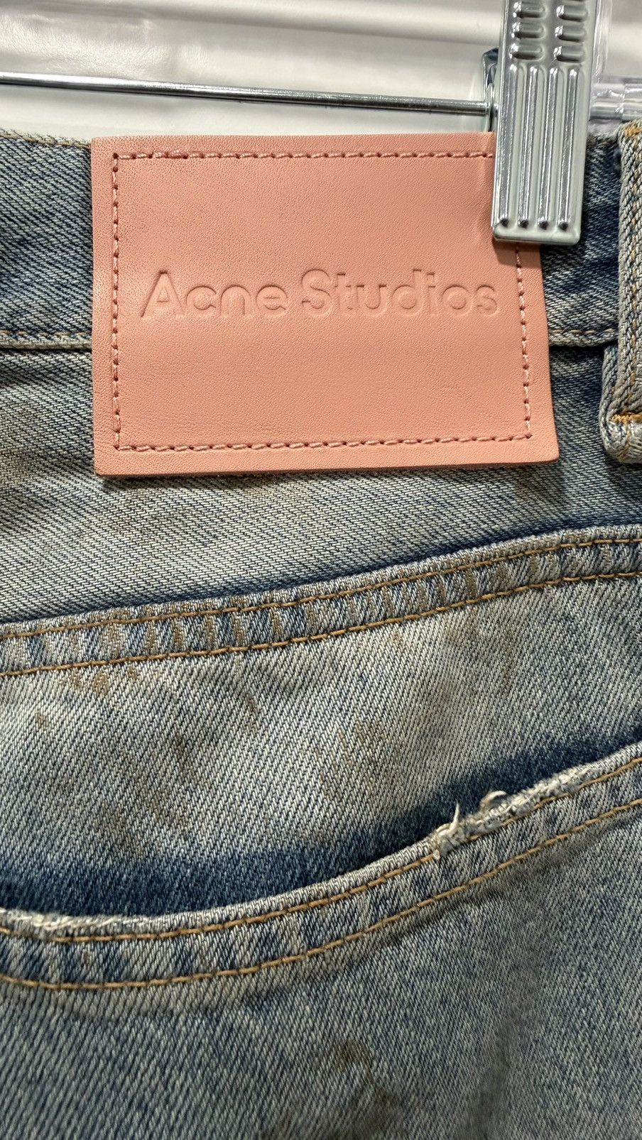Acne Studios 2021 LOOSE BLUE PAINT SPLATTER JEANS Size US 29 - 9 Thumbnail