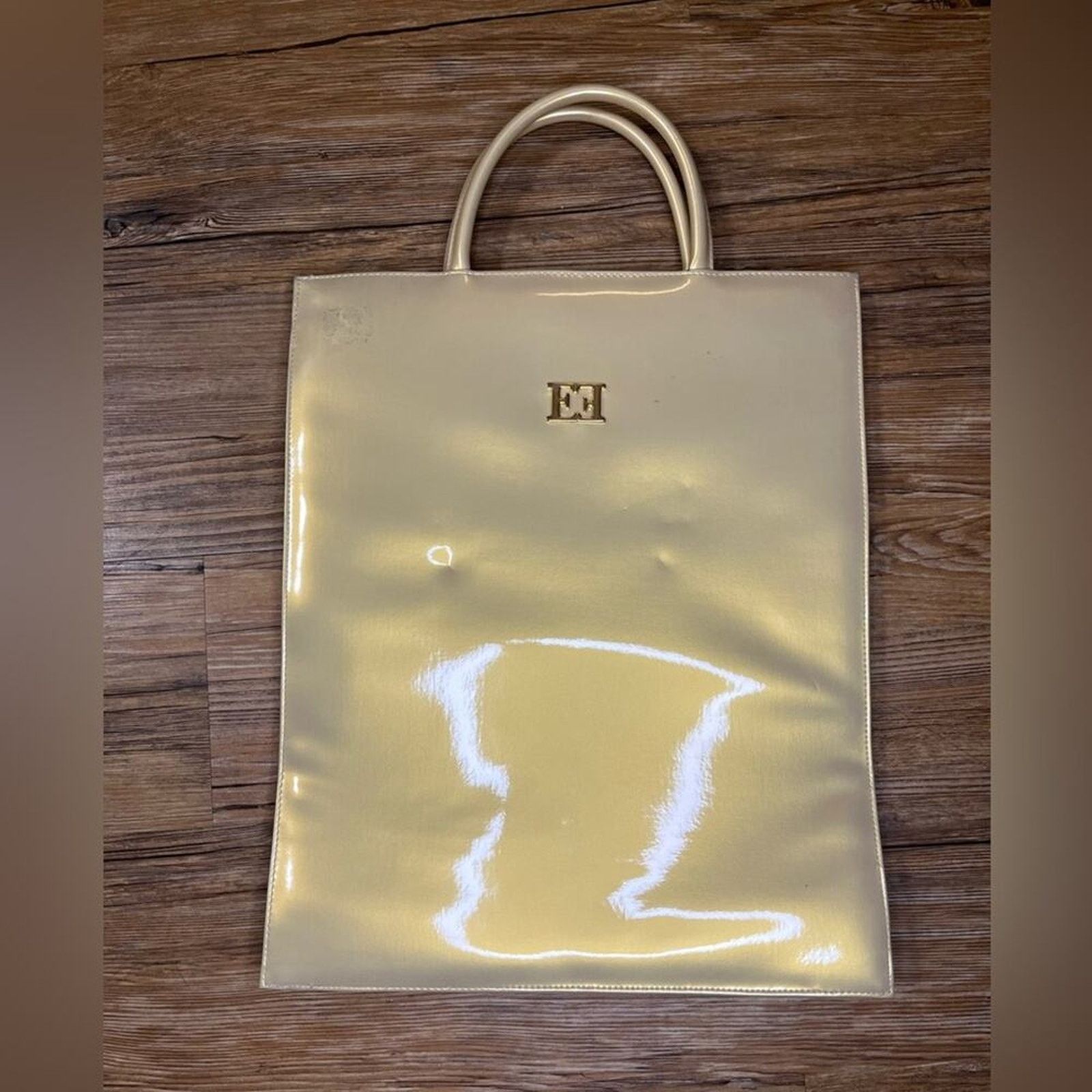 Escada Escada Beaute Handbag Gold Yellow Patent Leather Size ONE SIZE - 1 Thumbnail