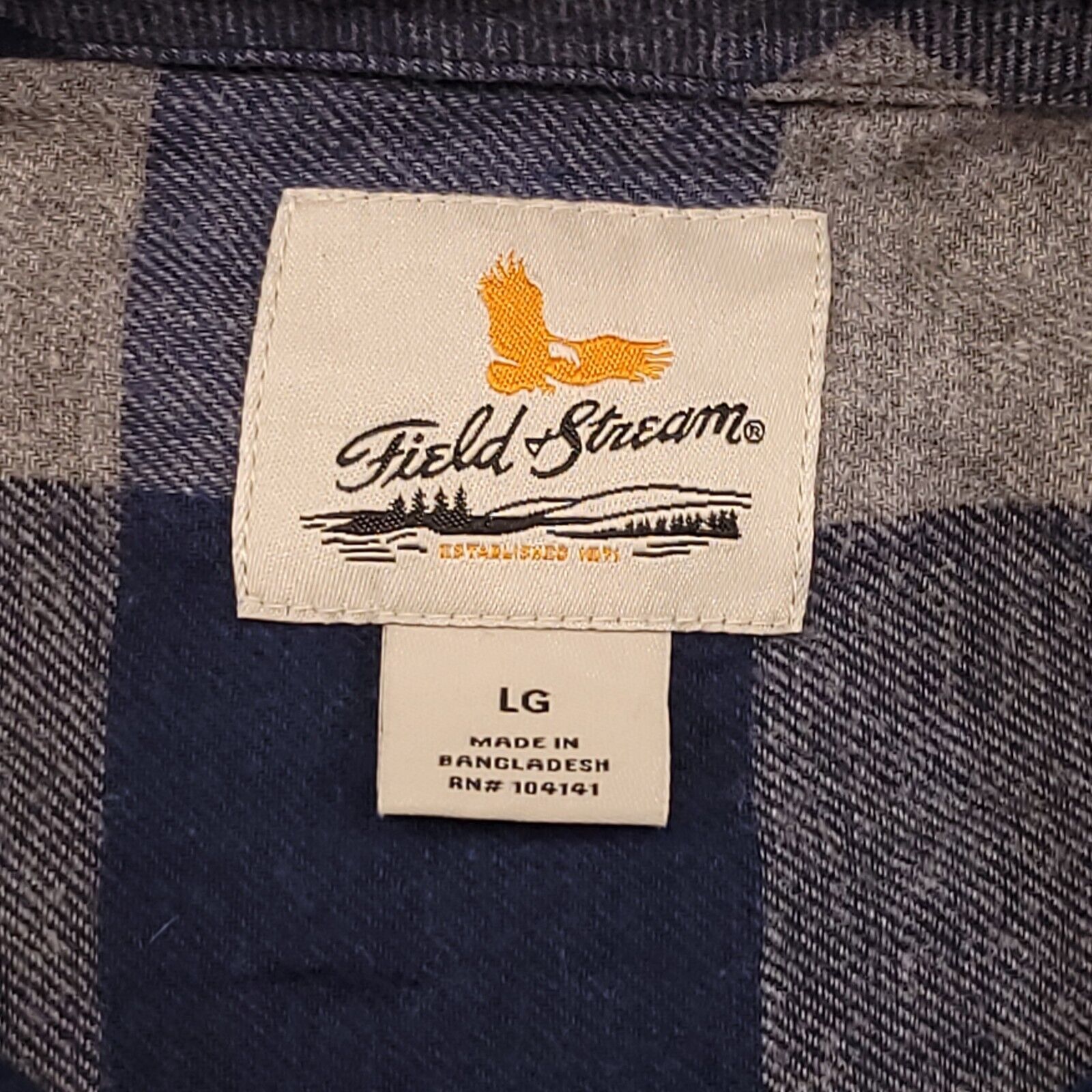 Field & Stream Field & Stream Gingham Flannel Shirt Mens Size Large L Blue Size US L / EU 52-54 / 3 - 3 Thumbnail