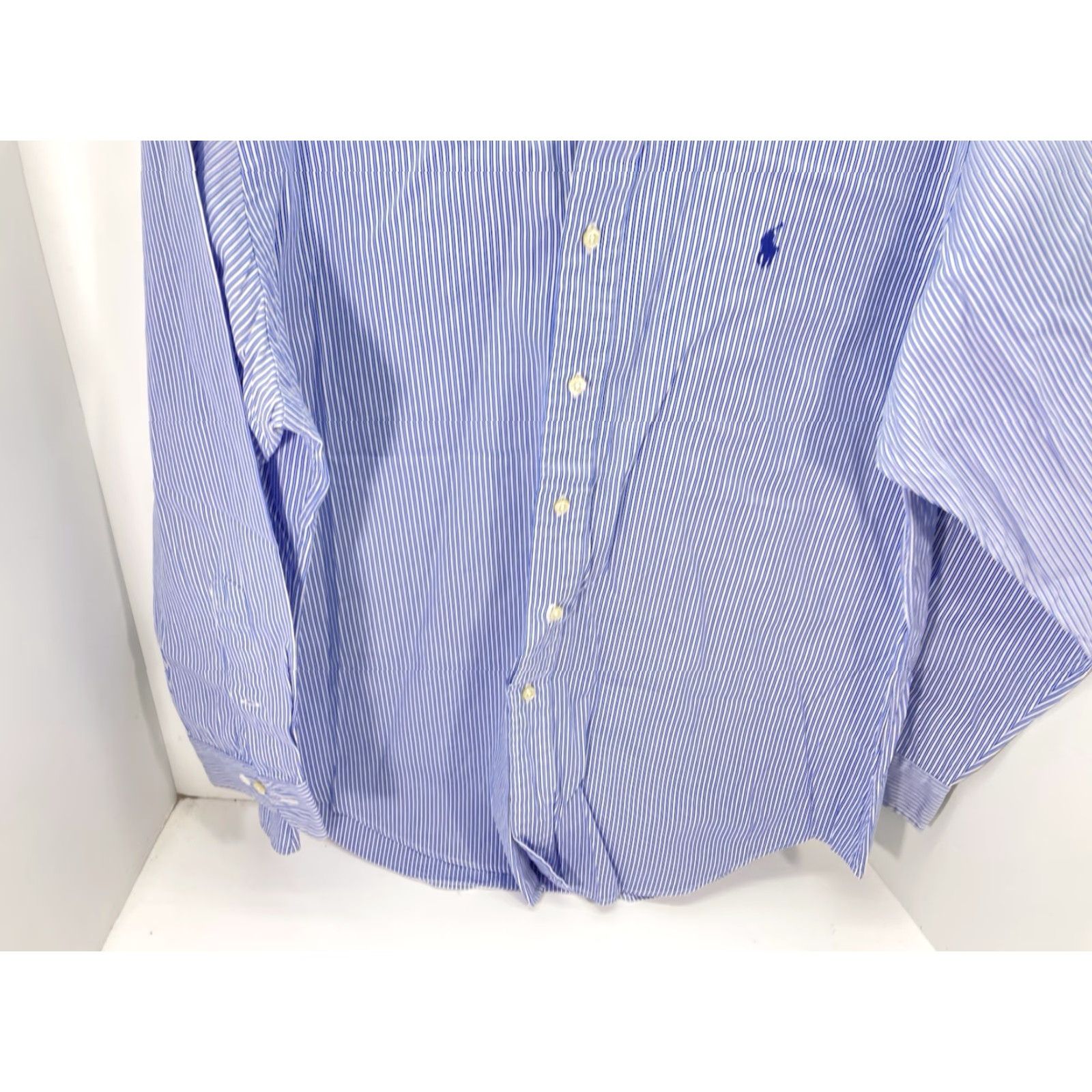 Ralph Lauren Ralph Lauren Shirt Men XL Blue Stripe Button Long Sleeve Custom Fit 17/33 Size US XL / EU 56 / 4 - 3 Thumbnail