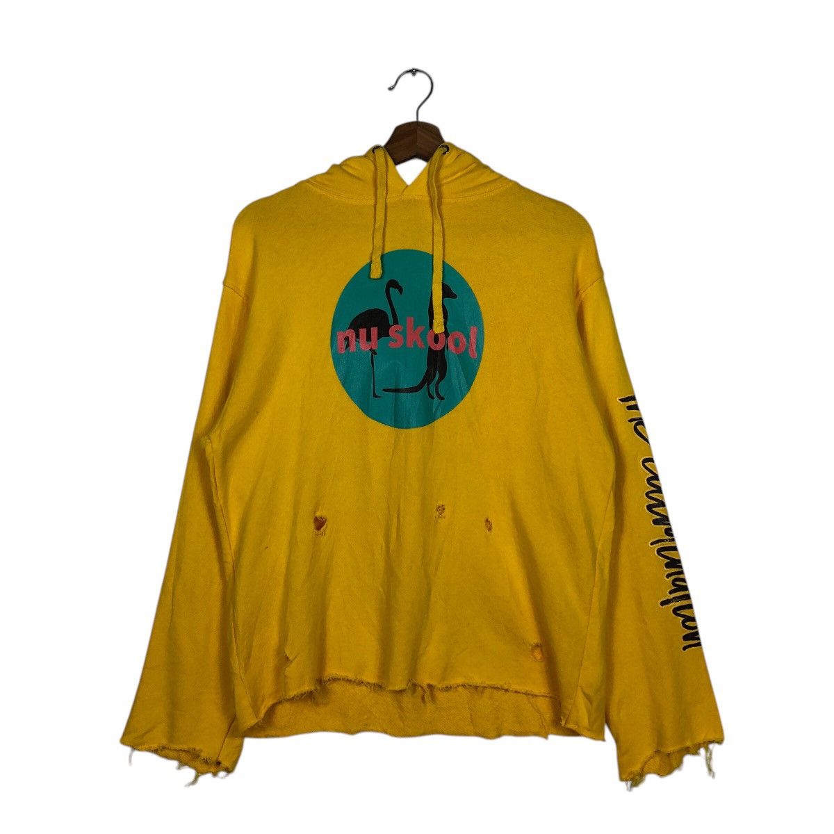 Japanese Brand 📌Distressed Design Rich Yellow Hoodie Sweatshirt Nu Skool Size US L / EU 52-54 / 3 - 9 Thumbnail