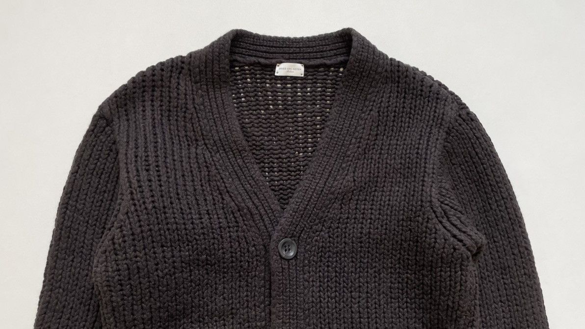 Dries Van Noten Brown Chunky Knit Merino Wool Cardigan Size US M / EU 48-50 / 2 - 2 Thumbnail