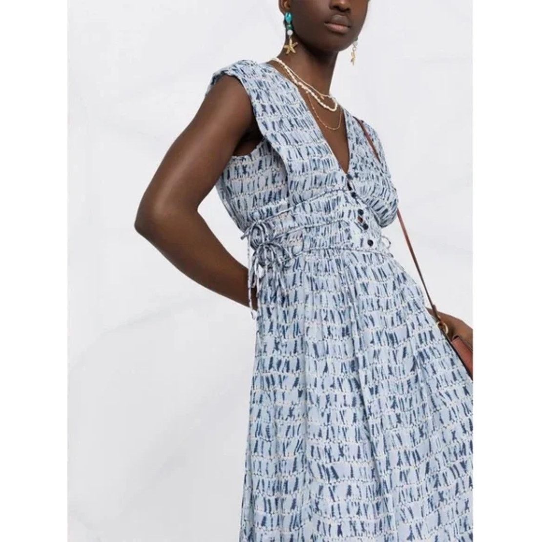 Isabel Marant Isabel Marant Étoile Segun Tie-Waist Mini Dress Women's 8 Size M / US 6-8 / IT 42-44 - 2 Thumbnail