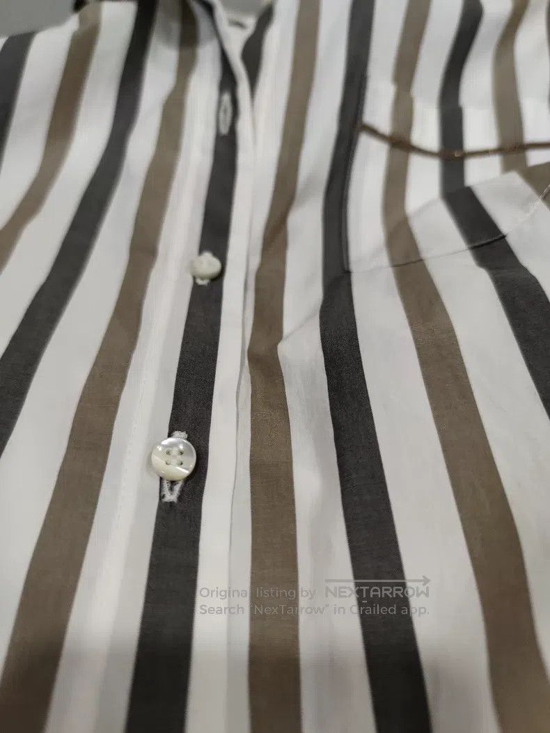 Brunello Cucinelli Brunello Cucinelli Striped Beaded Shirt Long Sleeve Raglan Size L / US 10 / IT 46 - 7 Thumbnail