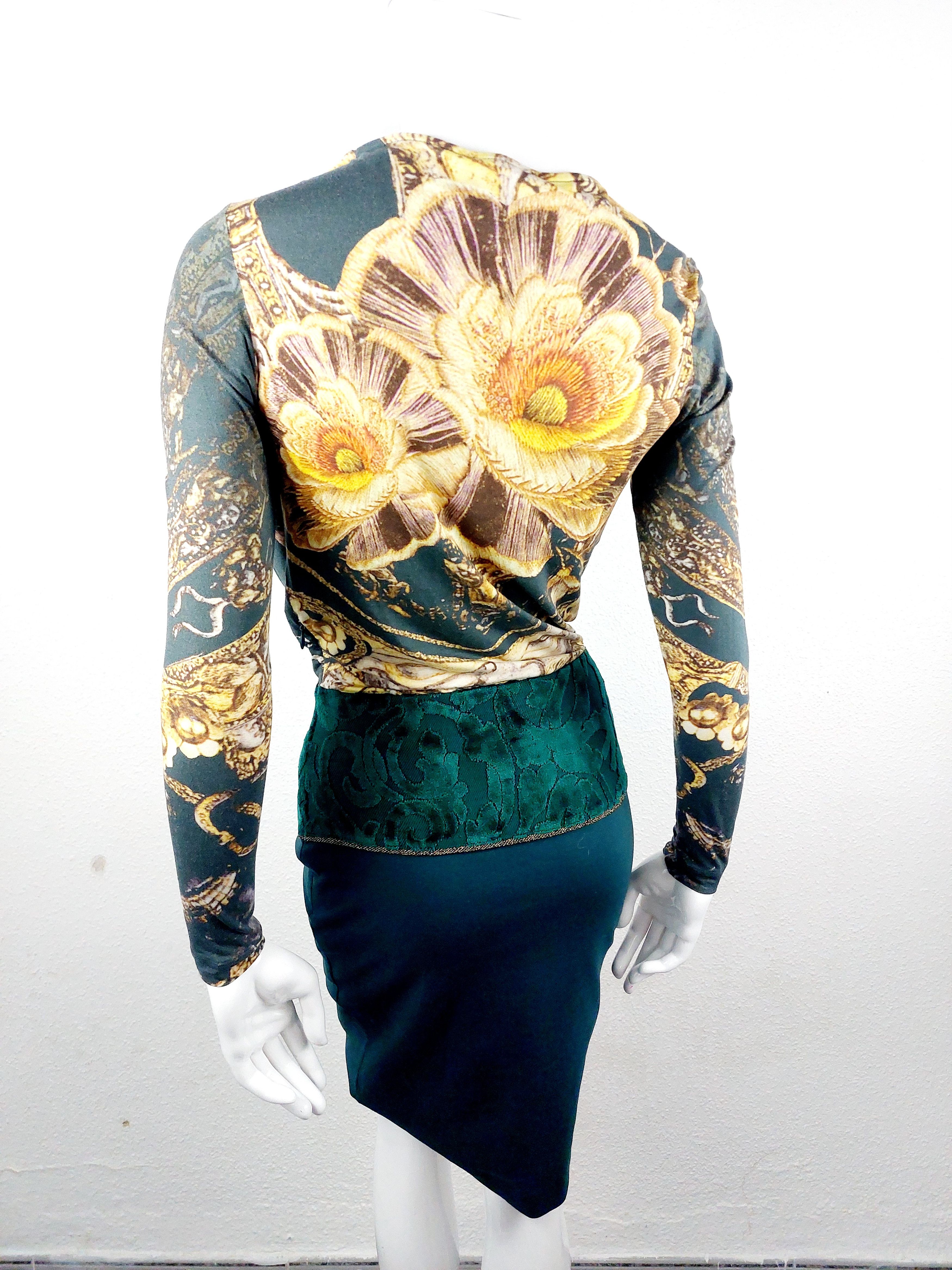 Roberto Cavalli Roberto Cavalli Greek Medusa Baroque Velvet Dress Size XS / US 0-2 / IT 36-38 - 12 Thumbnail