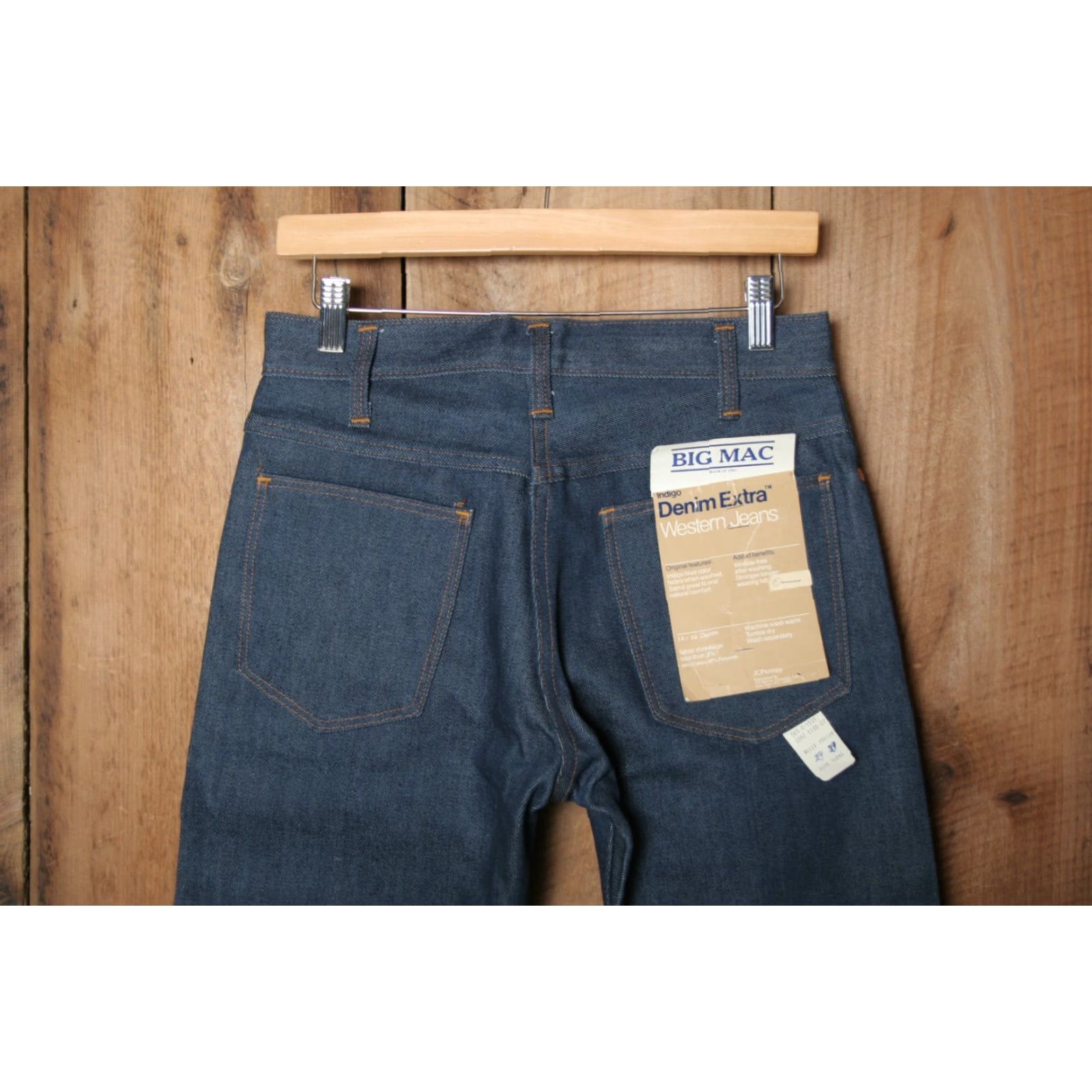 Vintage VINTAGE BIG MAC Indigo 14+ oz. Denim Extra Straight Leg Blue Jeans Sz. 29x29 Size US 29 - 4 Thumbnail