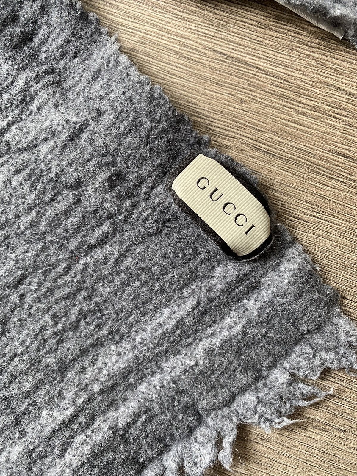 Gucci Gucci Scarf Wool Grey Lana Size ONE SIZE - 3 Thumbnail