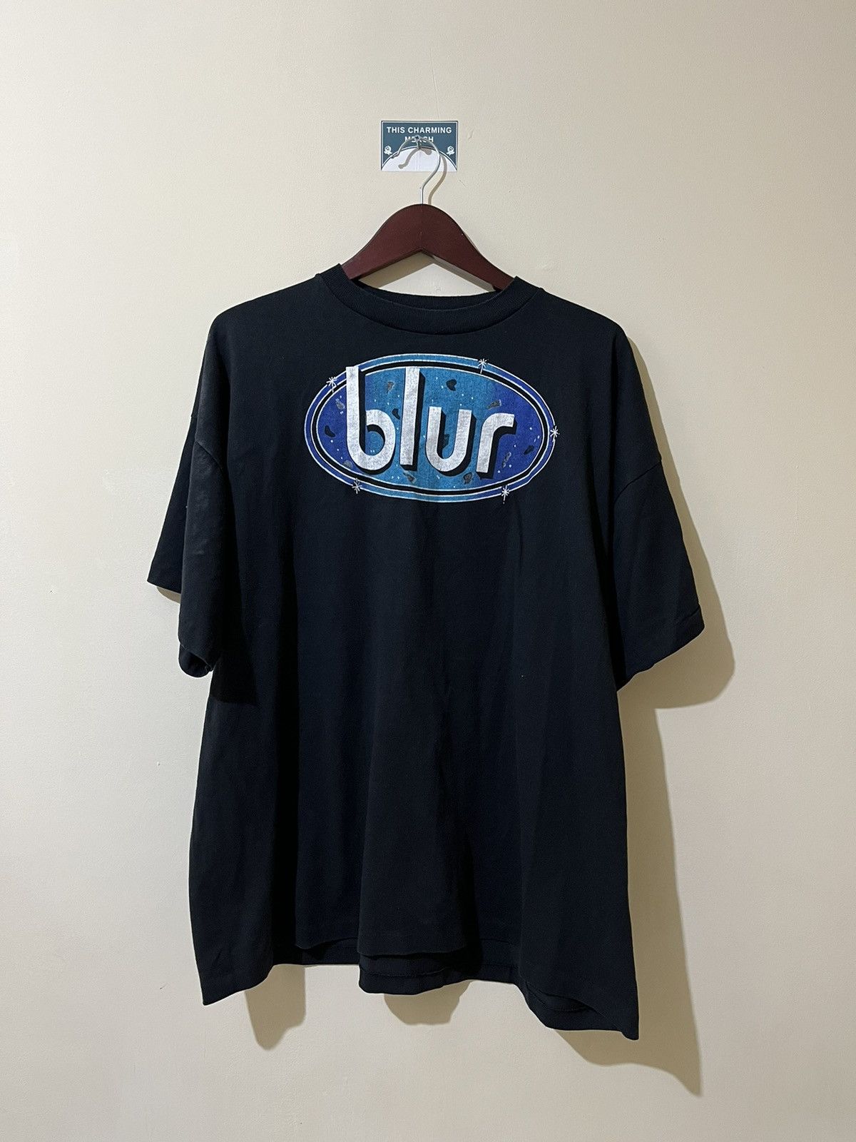 image of Band Tees x Vintage Early 90’S Blur Band Shirt Parking Lot Bootleg Tee in Black, Men's (Size 2XL)