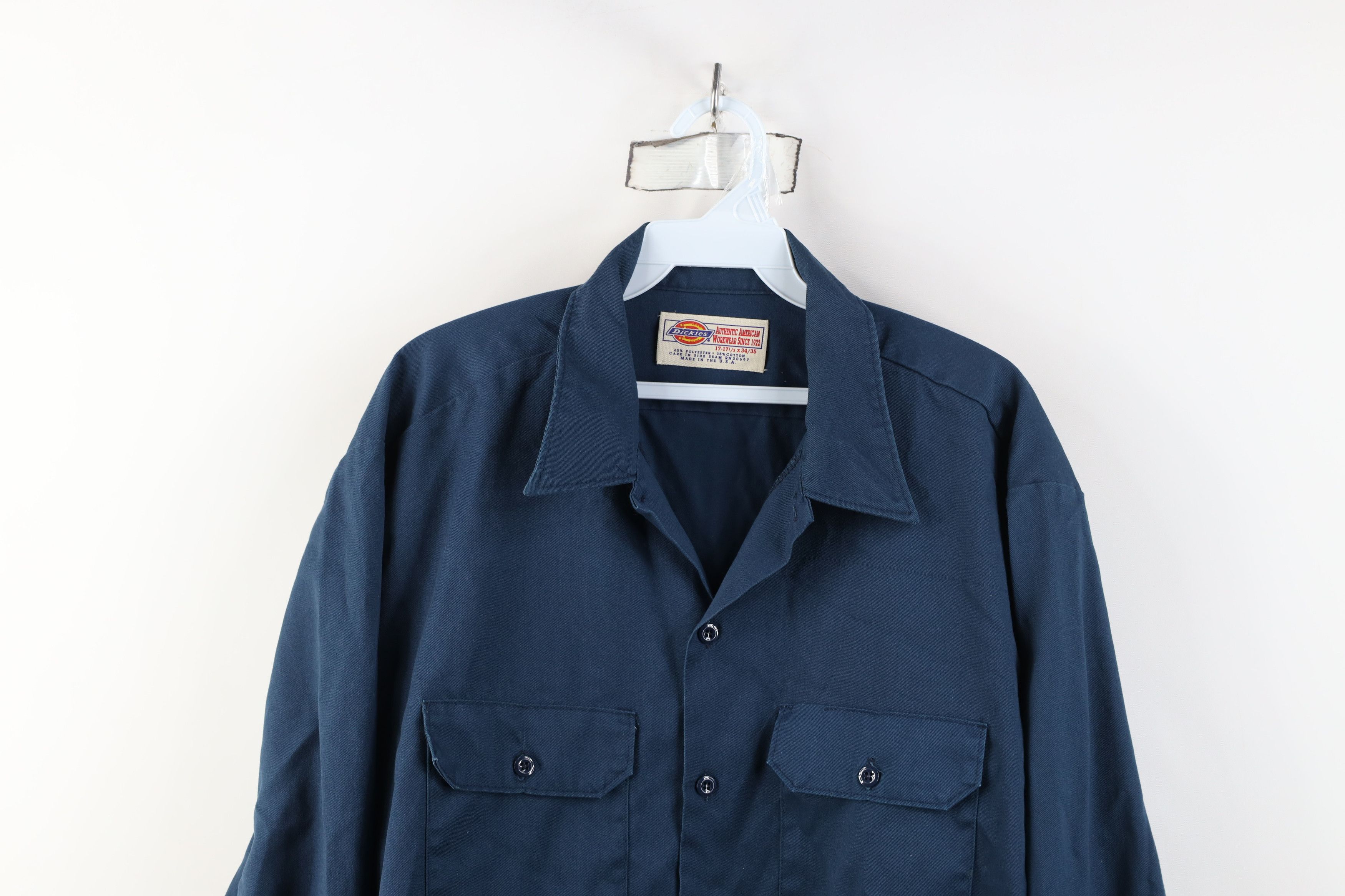 Dickies Vintage 90s Dickies Workwear Button Shirt Blue USA Size US M / EU 48-50 / 2 - 2 Thumbnail