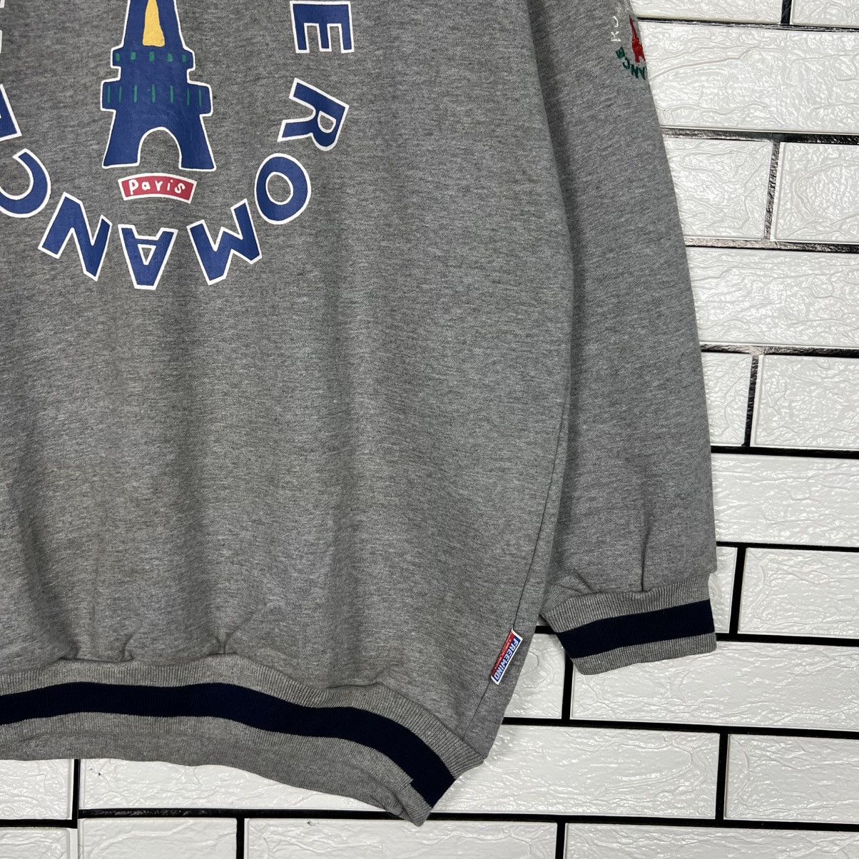 Vintage CasBis ROMANCE Paris Big Logo Crewneck Sweatshirt #3941-C180 Size US L / EU 52-54 / 3 - 7 Thumbnail